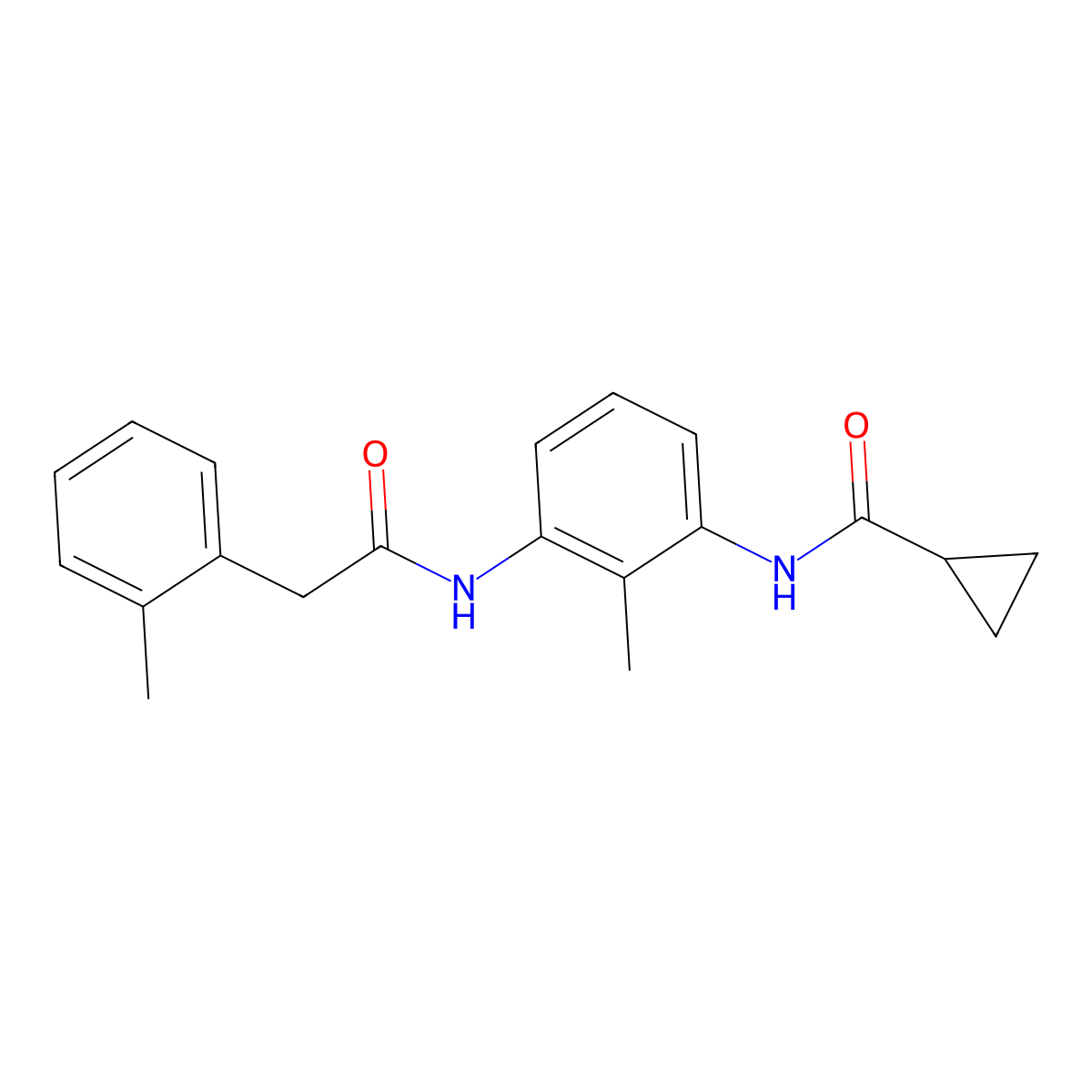 N-(2-methyl-3-{[(2-methylphenyl)acetyl]amino}phenyl)cyclopropanecarboxamide molecular structure, CAS 1158305-15-7