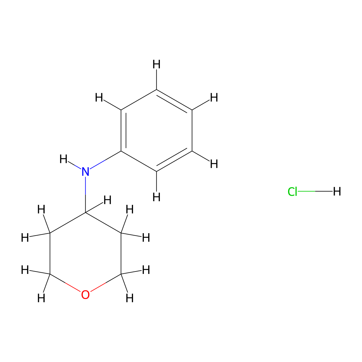 N-phenyloxan-4-amine hydrochloride molecular structure, CAS 1158305-74-8