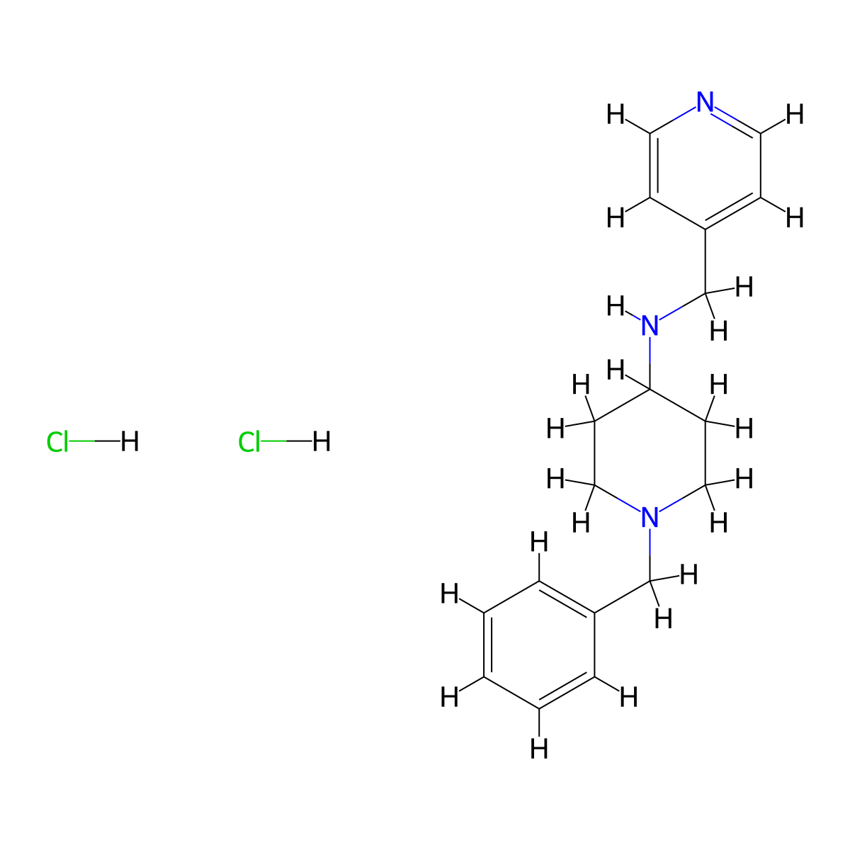 1-benzyl-N-[(pyridin-4-yl)methyl]piperidin-4-amine dihydrochloride molecular structure, CAS 1158306-90-1
