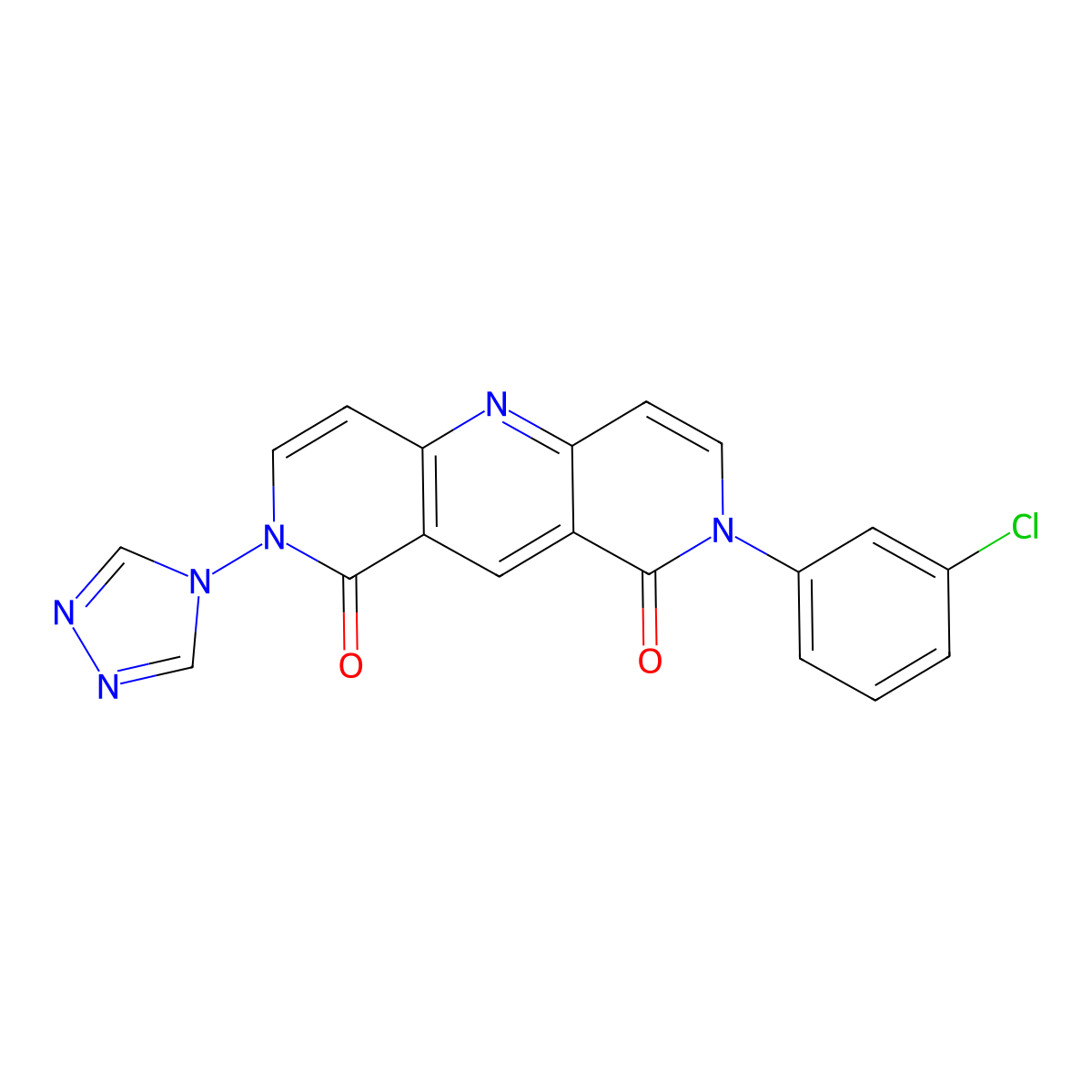 2-(3-chlorophenyl)-8-(4H-1,2,4-triazol-4-yl)pyrido[4,3-b][1,6]naphthyridine-1,9(2H,8H)-dione molecular structure, CAS 1158307-23-3