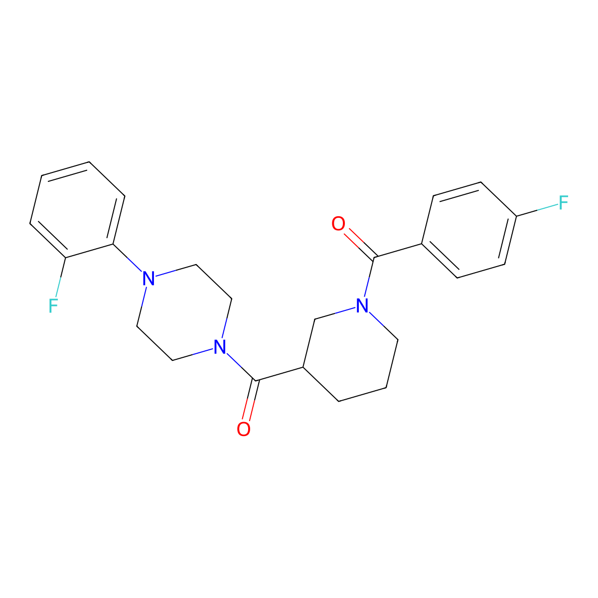 (4-Fluorophenyl)(3-{[4-(2-fluorophenyl)piperazin-1-yl]carbonyl}piperidin-1-yl)methanone molecular structure, CAS 1158307-42-6