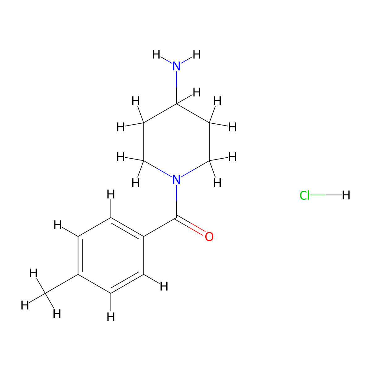 1-(4-Methylbenzoyl)piperidin-4-amine hydrochloride molecular structure, CAS 1158307-50-6