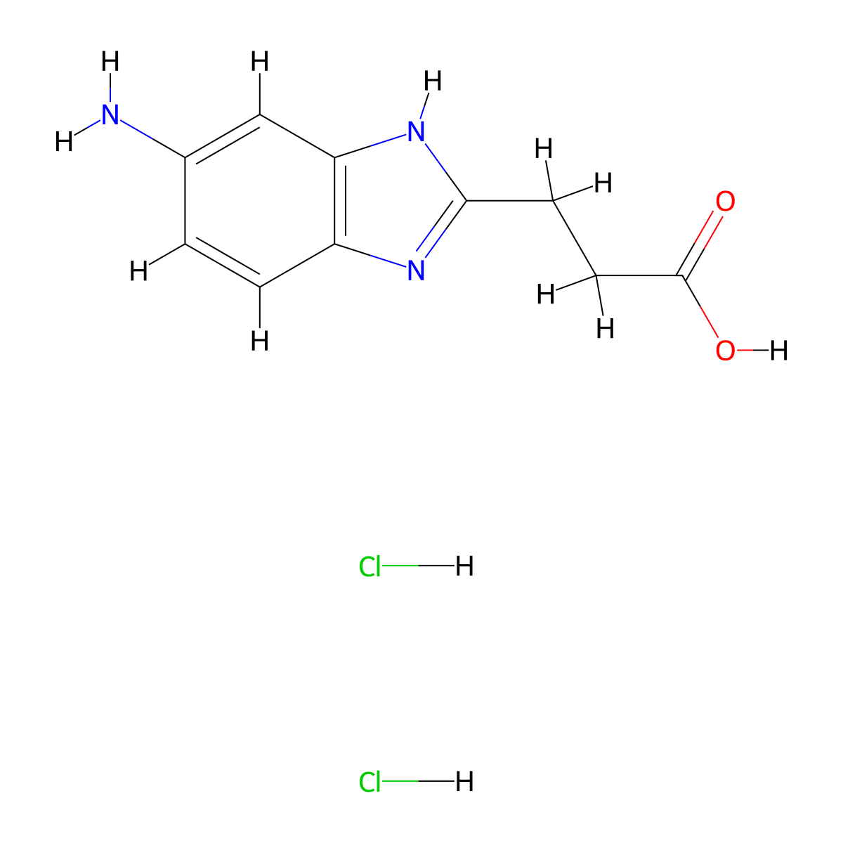 3-(5-Amino-1H-benzoimidazol-2-YL)-propionic acid dihydrochloride molecular structure, CAS 1158308-31-6