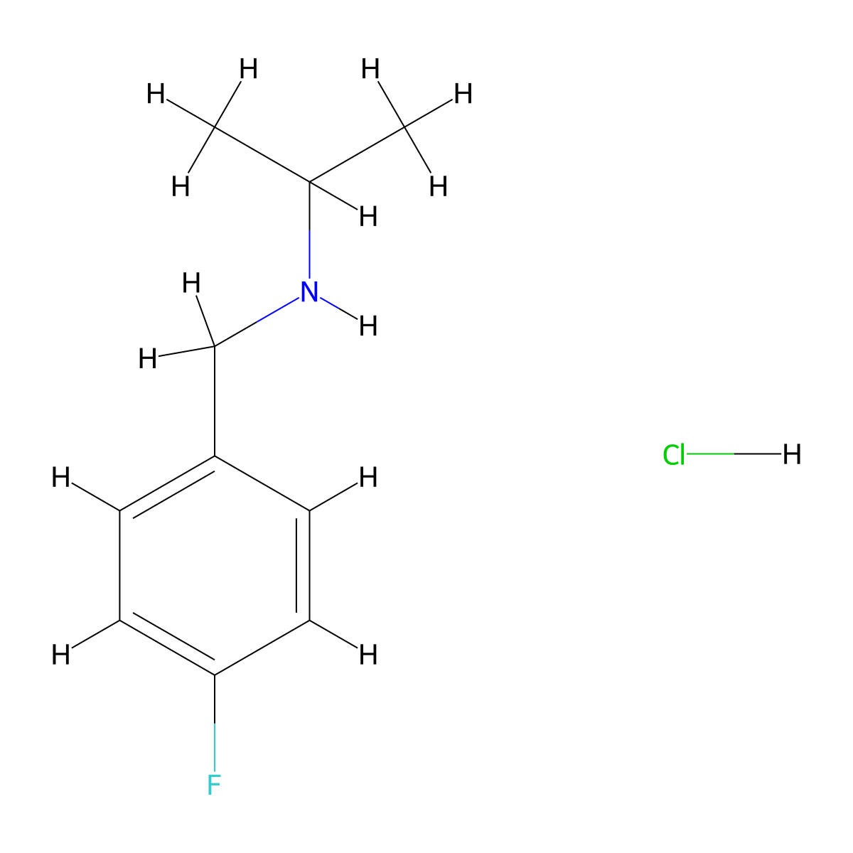N-(4-Fluorobenzyl)-2-propanamine hydrochloride molecular structure, CAS 1158308-41-8