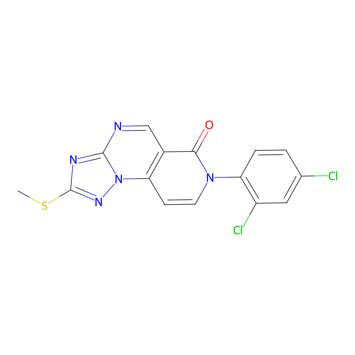 7-(2,4-dichlorophenyl)-2-(methylsulfanyl)pyrido[3,4-e][1,2,4]triazolo[1,5-a]pyrimidin-6(7H)-one molecular structure, CAS 1158309-76-2