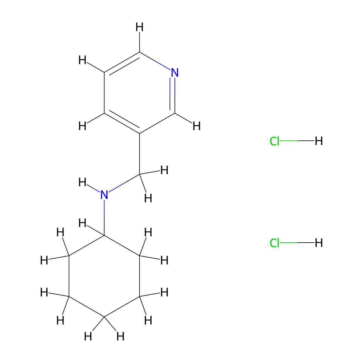 N-(3-Pyridinylmethyl)cyclohexanamine dihydrochloride molecular structure, CAS 1158310-28-1