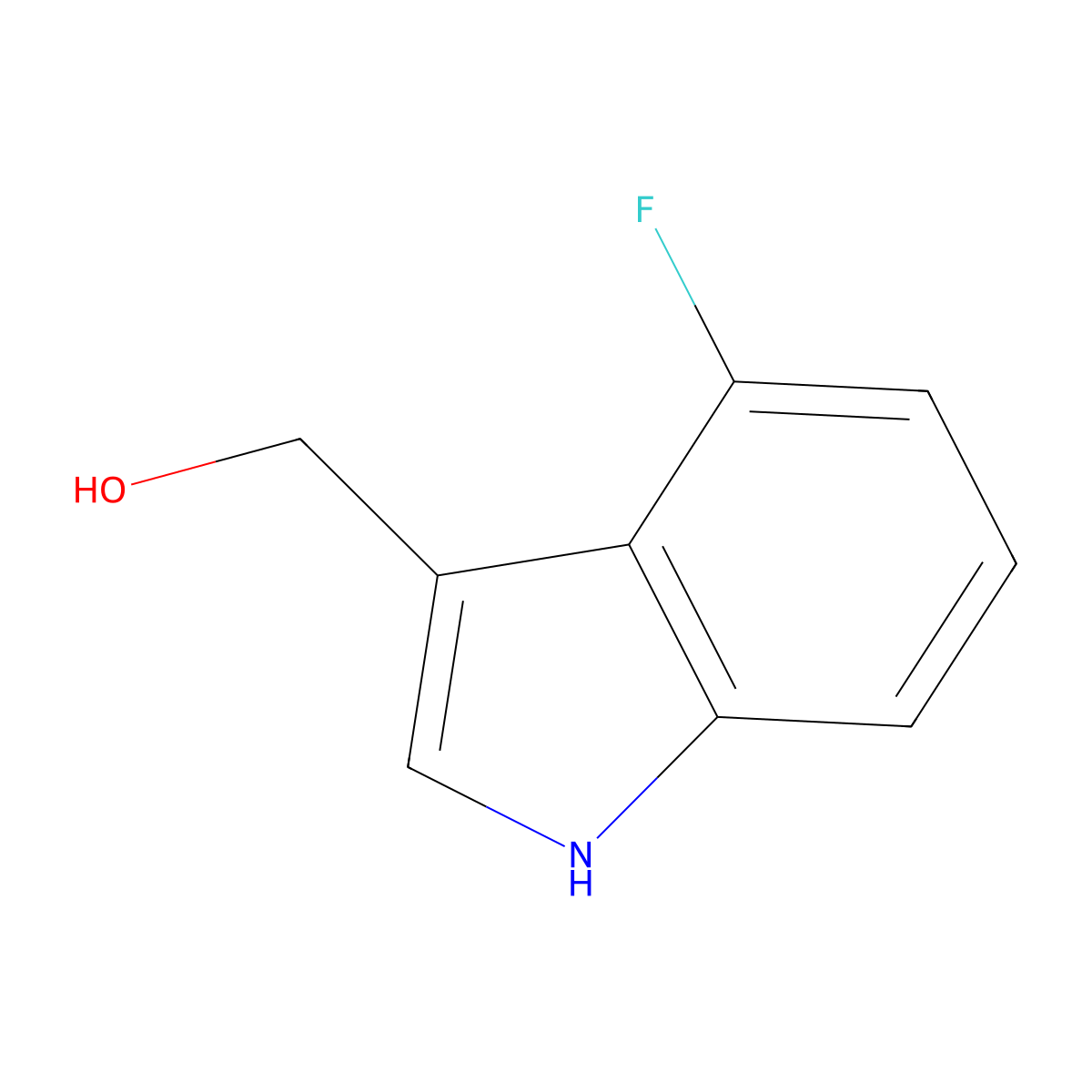 (4-Fluoro-1H-indol-3-YL)methanol molecular structure, CAS 1158310-32-7