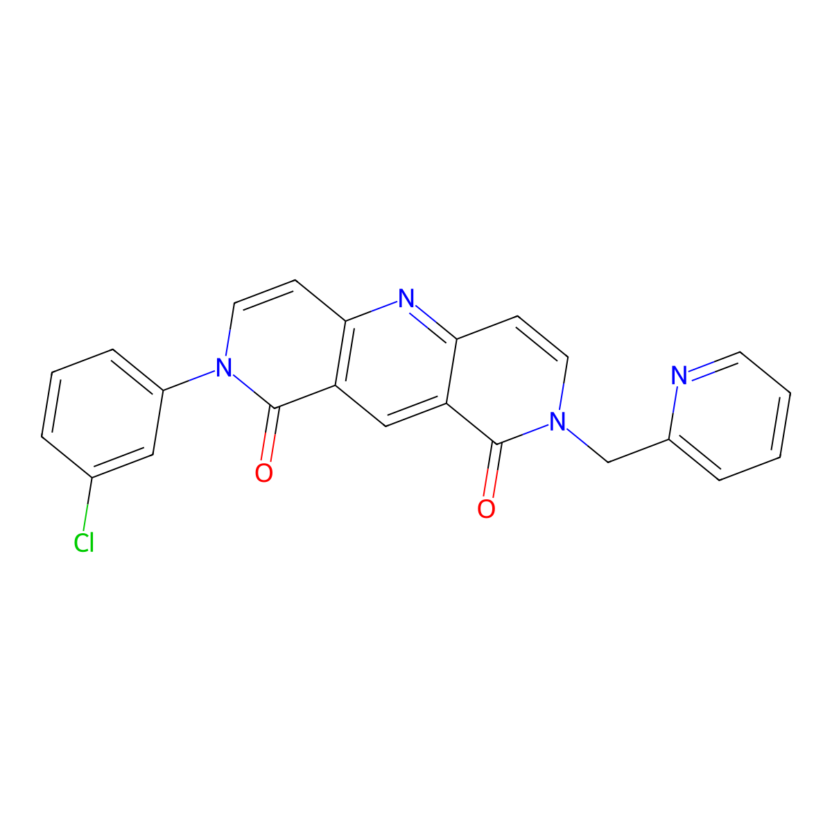 2-(3-chlorophenyl)-8-(2-pyridylmethyl)pyrido[4,3-b][1,6]naphthyridine-1,9(2H,8H)-dione molecular structure, CAS 1158310-57-6