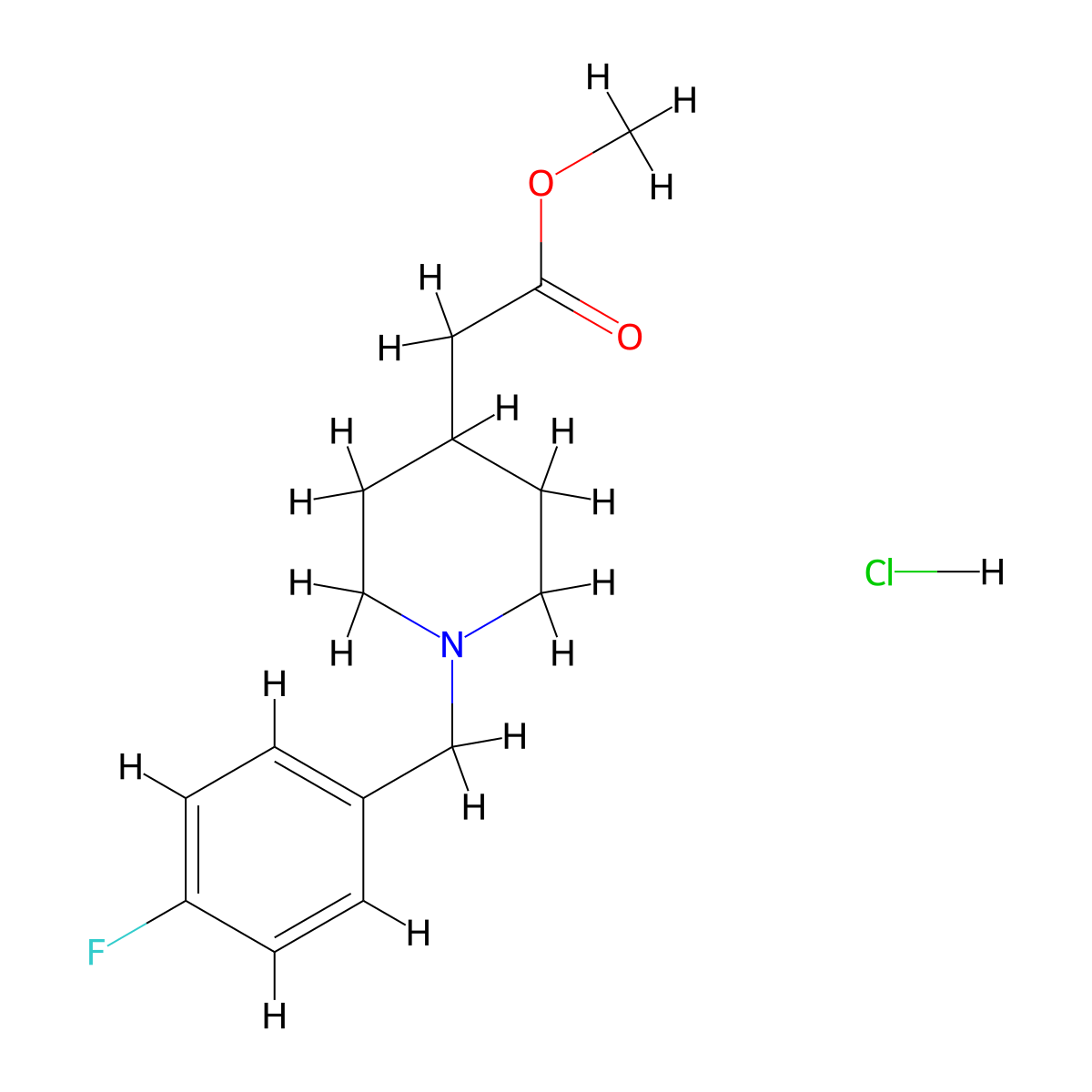 Methyl [1-(4-fluorobenzyl)piperidin-4-yl]acetate hydrochloride molecular structure, CAS 1158311-14-8