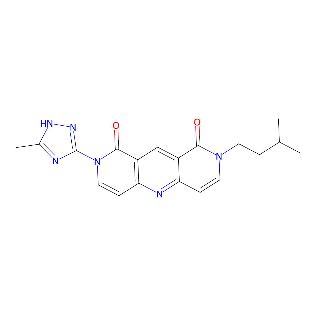 2-(3-methylbutyl)-8-(3-methyl-1H-1,2,4-triazol-5-yl)pyrido[4,3-b][1,6]naphthyridine-1,9(2H,8H)-dione molecular structure, CAS 1158311-32-0