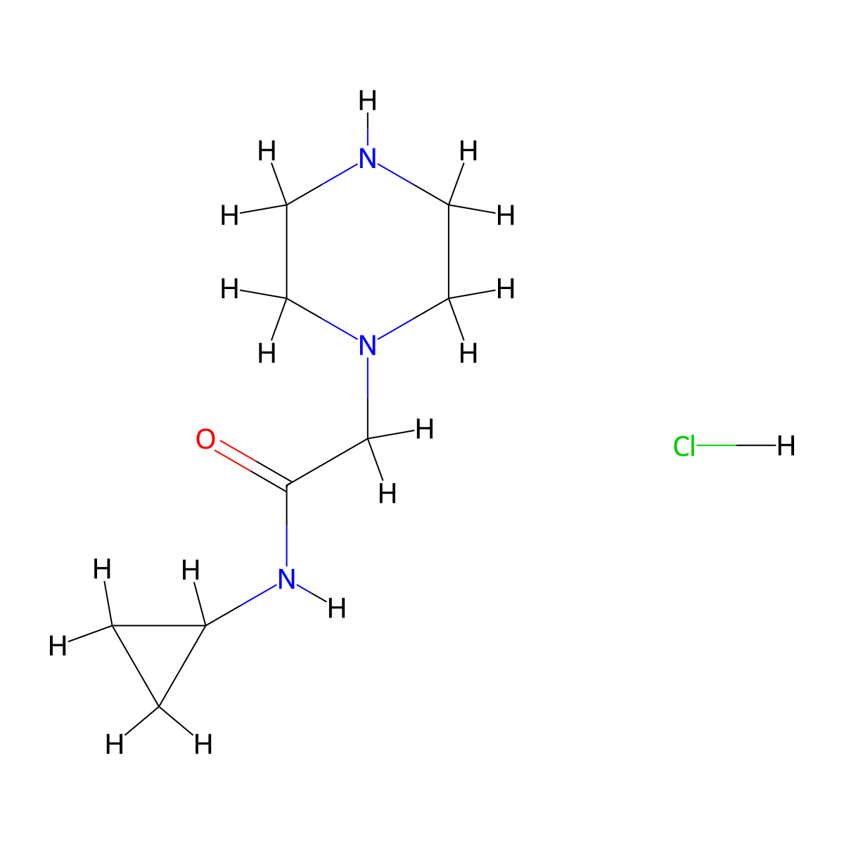 N-Cyclopropyl-2-(1-piperazinyl)acetamide hydrochloride molecular structure, CAS 1158311-78-4
