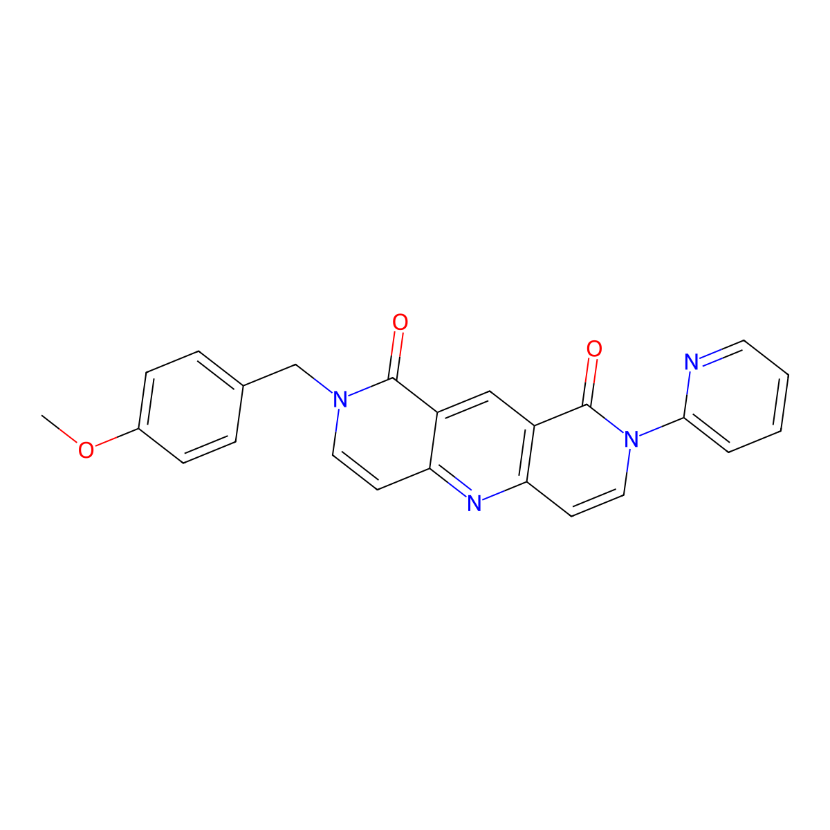 2-(4-methoxybenzyl)-8-(pyridin-2-yl)pyrido[4,3-b][1,6]naphthyridine-1,9(2H,8H)-dione molecular structure, CAS 1158311-89-7