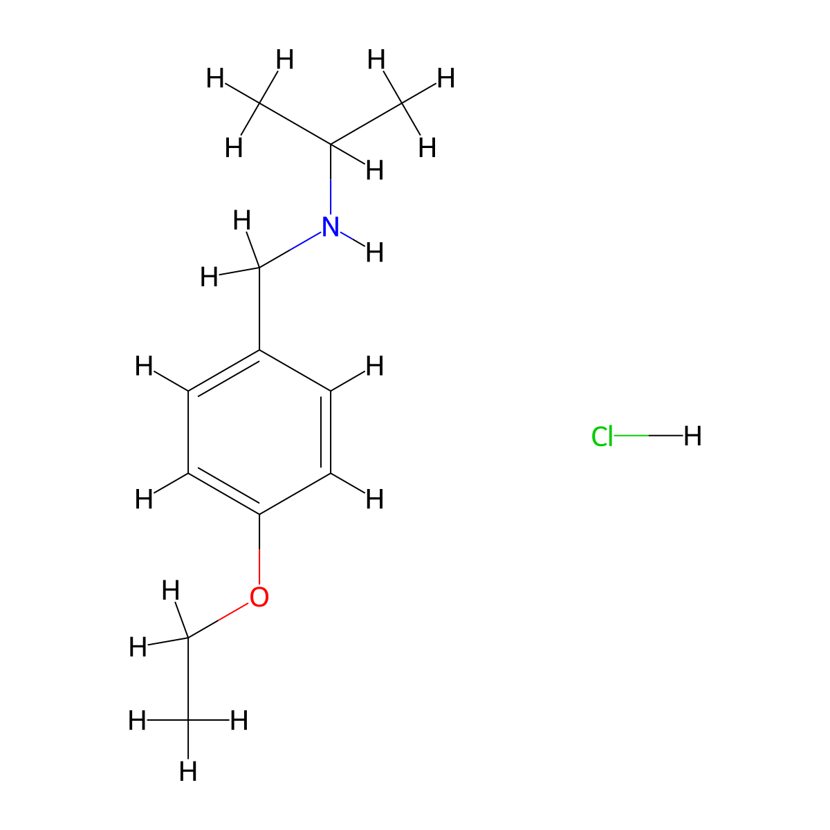 [(4-Ethoxyphenyl)methyl](propan-2-yl)amine hydrochloride molecular structure, CAS 1158312-15-2
