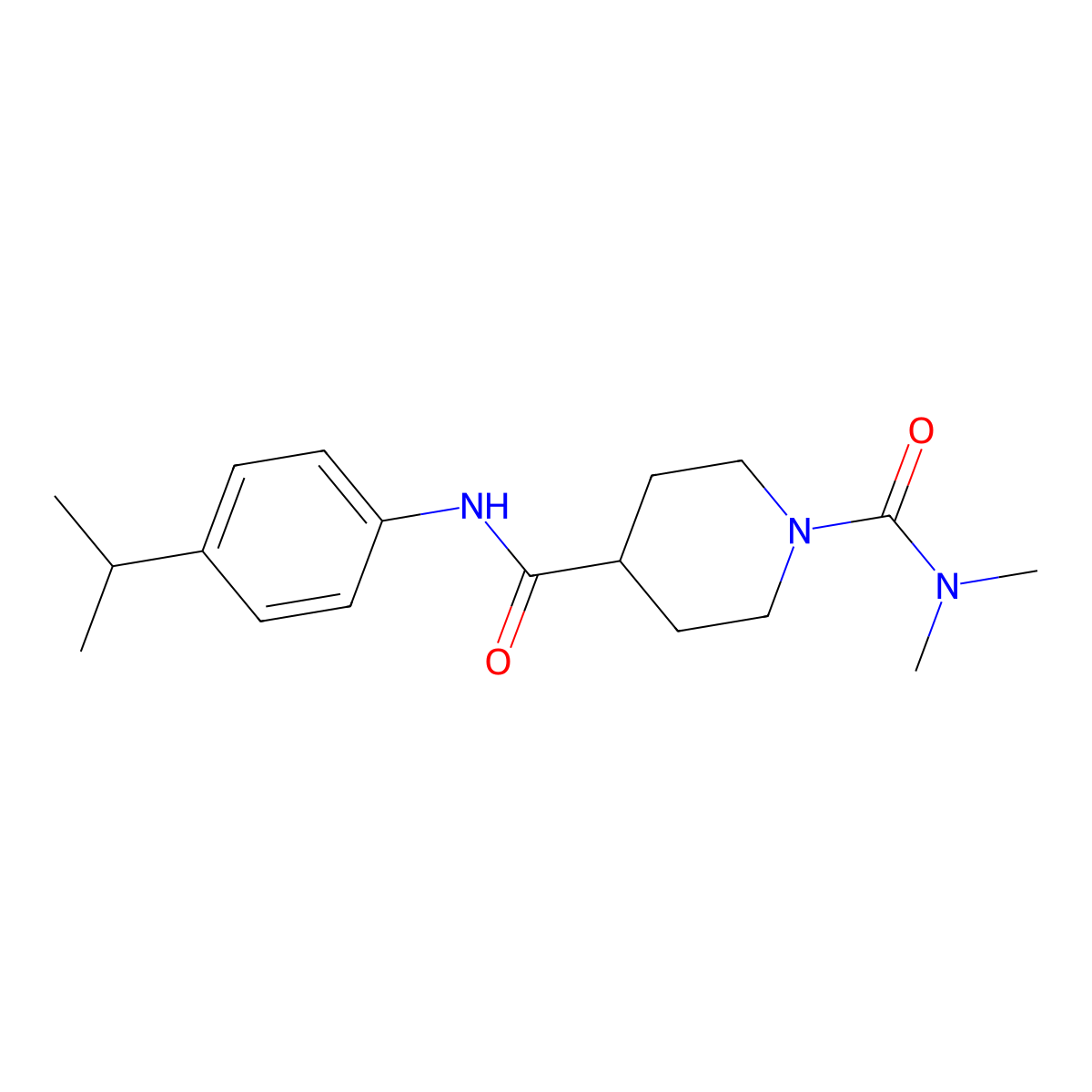 N~1~,N~1~-dimethyl-N~4~-[4-(propan-2-yl)phenyl]piperidine-1,4-dicarboxamide molecular structure, CAS 1158314-39-6