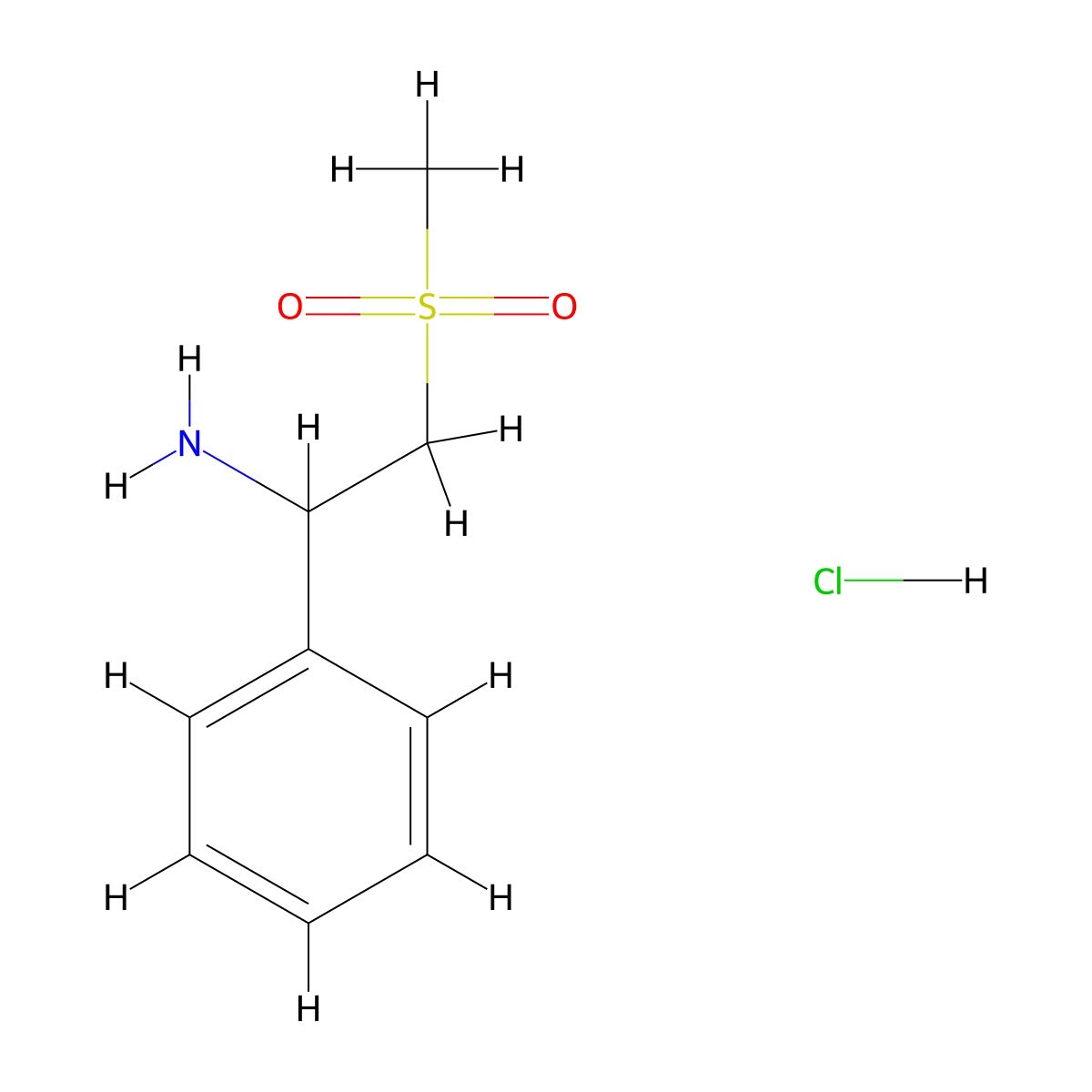 2-Methanesulfonyl-1-phenylethan-1-amine hydrochloride molecular structure, CAS 1158314-56-7