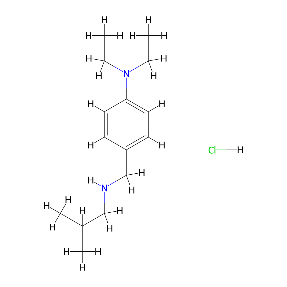 N,N-Diethyl-4-{[(2-methylpropyl)amino]methyl}aniline hydrochloride molecular structure, CAS 1158315-36-6