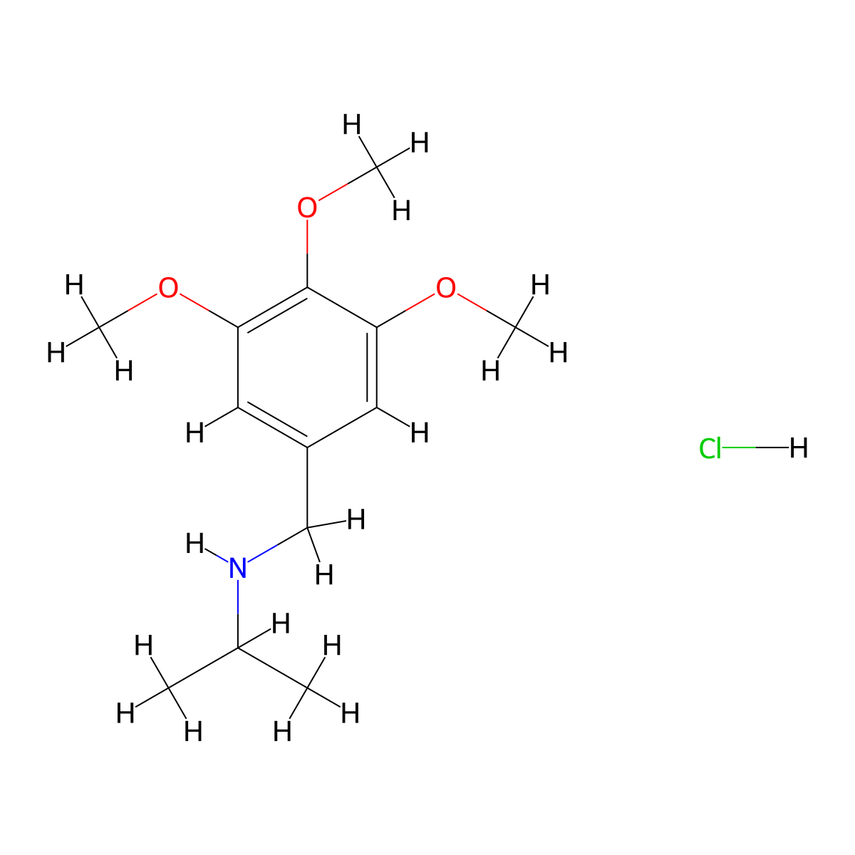 (Propan-2-yl)[(3,4,5-trimethoxyphenyl)methyl]amine hydrochloride molecular structure, CAS 1158315-62-8