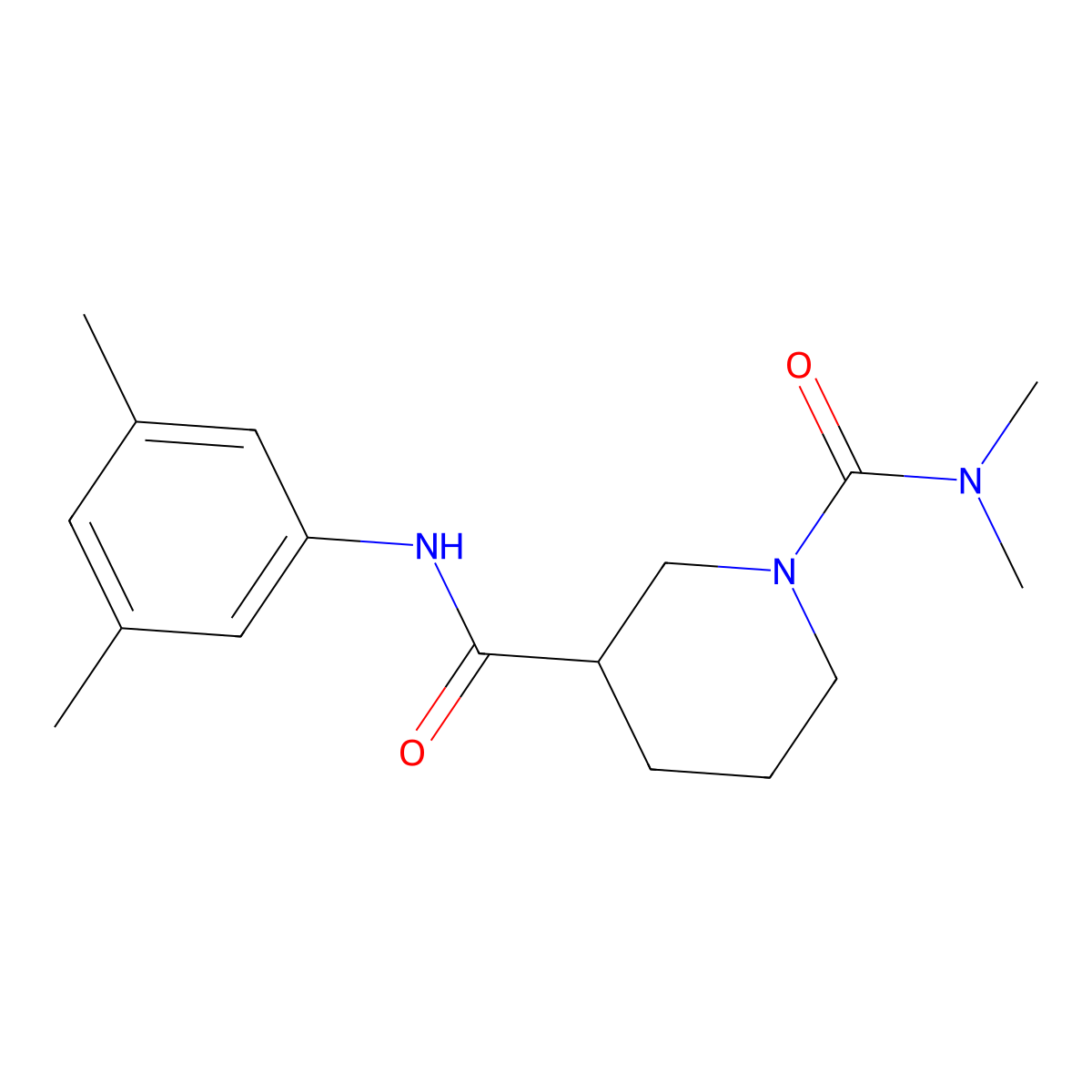 N~3~-(3,5-dimethylphenyl)-N~1~,N~1~-dimethylpiperidine-1,3-dicarboxamide molecular structure, CAS 1158316-01-8