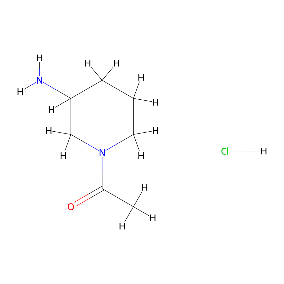 1-Acetylpiperidin-3-amine hydrochloride molecular structure, CAS 1158319-57-3