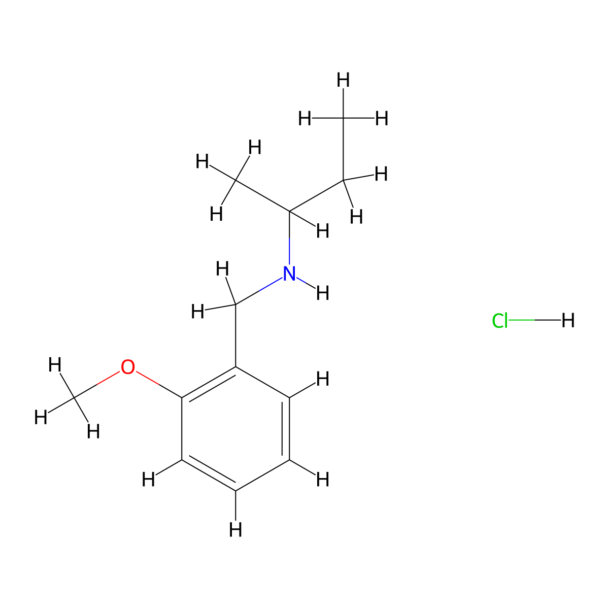 (Butan-2-yl)[(2-methoxyphenyl)methyl]amine hydrochloride molecular structure, CAS 1158320-22-9