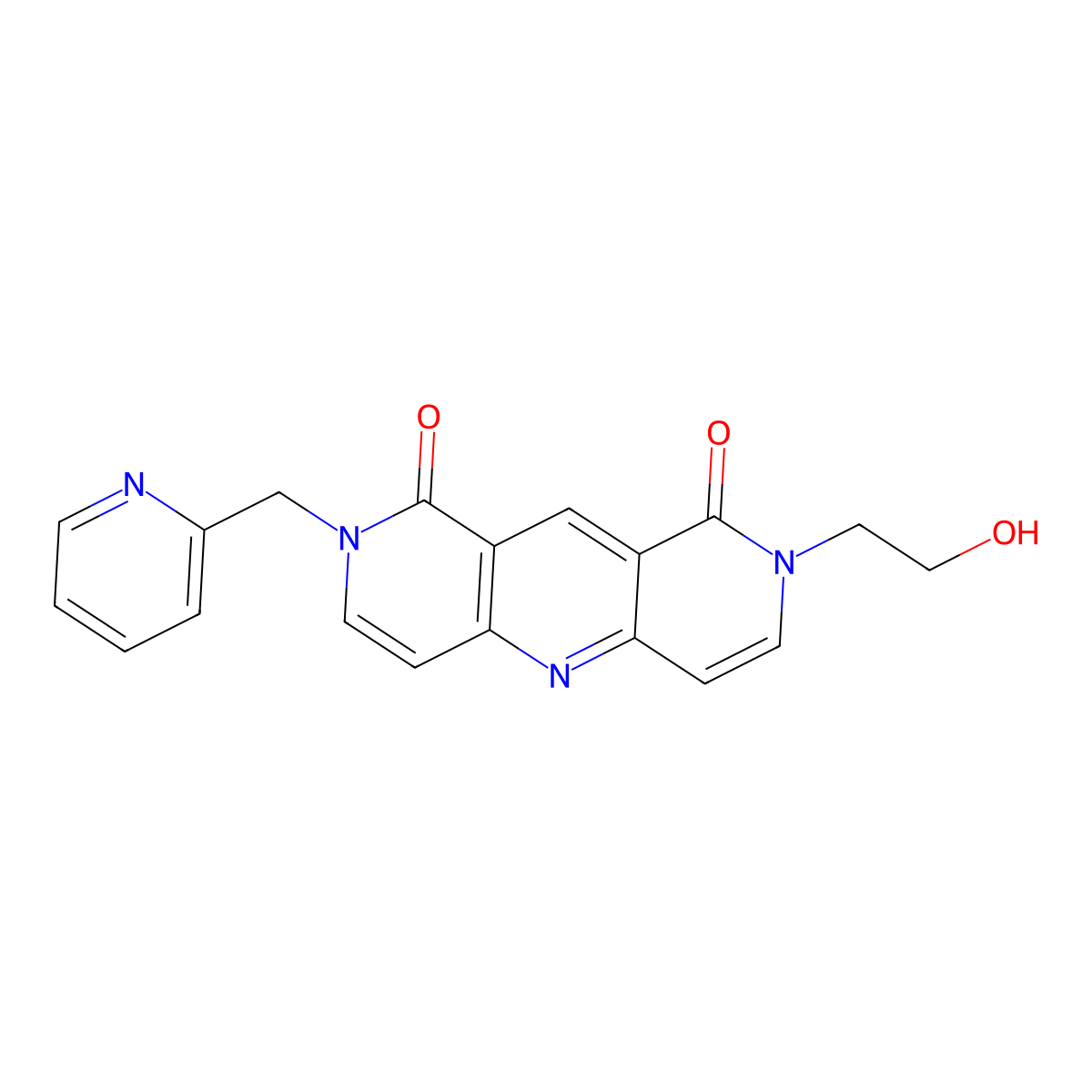 2-(2-hydroxyethyl)-8-(2-pyridylmethyl)pyrido[4,3-b][1,6]naphthyridine-1,9(2H,8H)-dione molecular structure, CAS 1158320-34-3