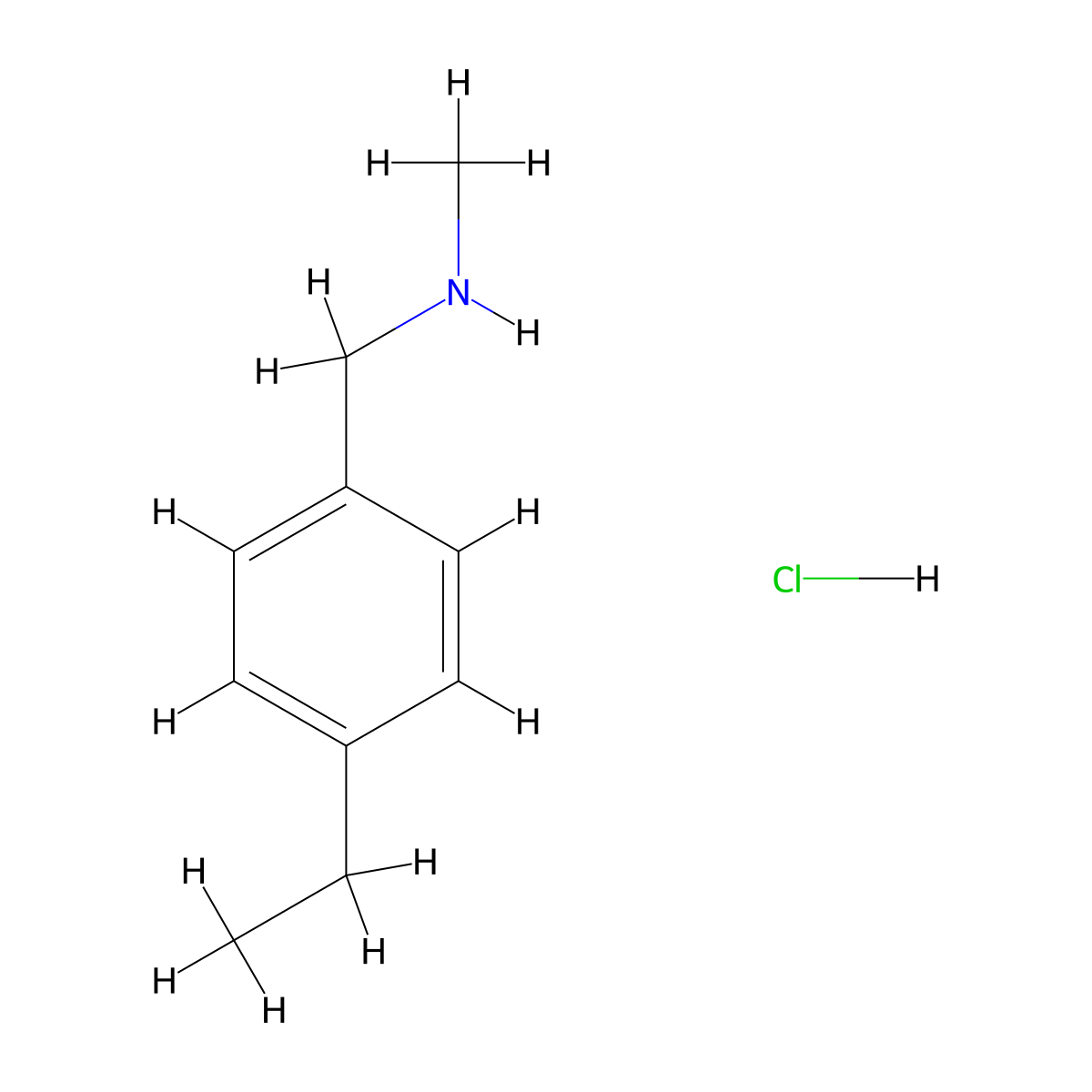 (4-Ethylbenzyl)methylamine hydrochloride molecular structure, CAS 1158321-03-9