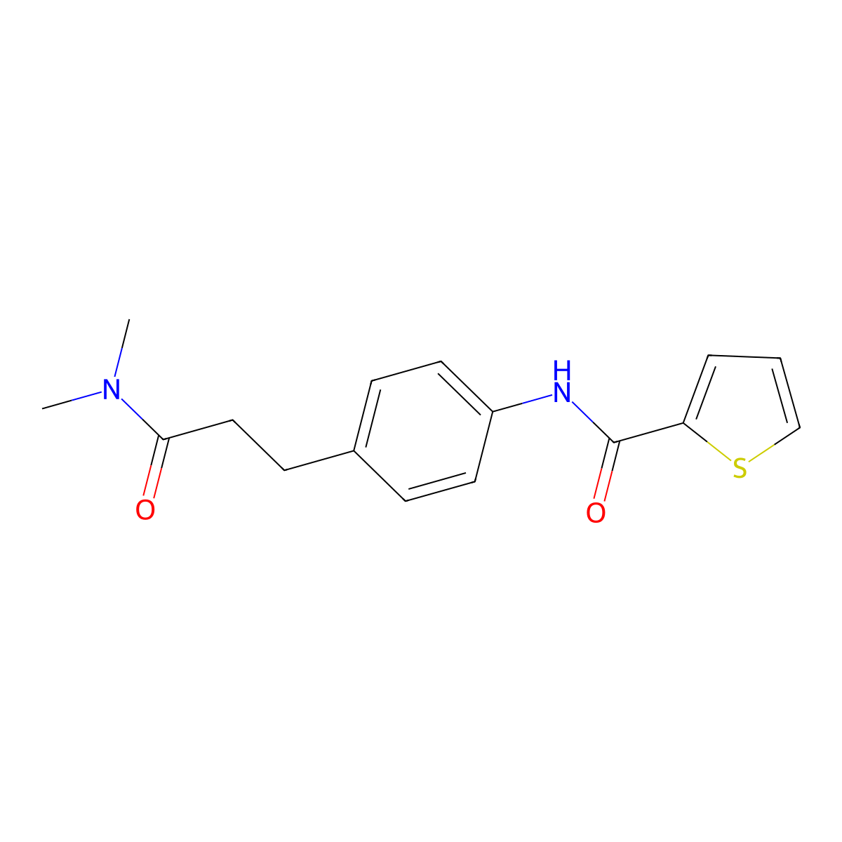 N-{4-[3-(dimethylamino)-3-oxopropyl]phenyl}-2-thiophenecarboxamide molecular structure, CAS 1158321-10-8
