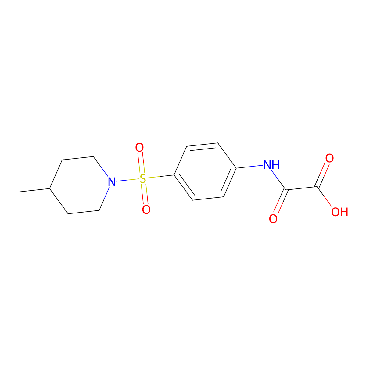 ({4-[(4-Methylpiperidin-1-yl)sulfonyl]phenyl}amino)(oxo)acetic acid molecular structure, CAS 1158321-97-1