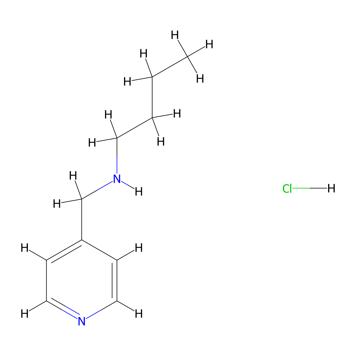 N-(4-Pyridinylmethyl)-1-butanamine hydrochloride molecular structure, CAS 1158322-38-3