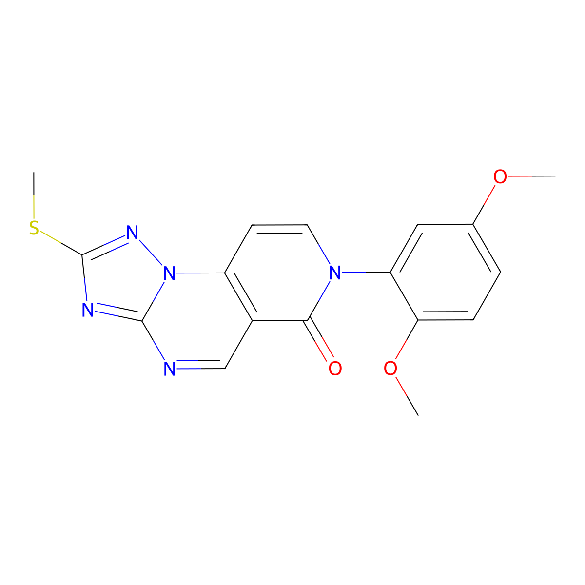 7-(2,5-dimethoxyphenyl)-2-(methylthio)pyrido[3,4-e][1,2,4]triazolo[1,5-a]pyrimidin-6(7H)-one molecular structure, CAS 1158323-10-4