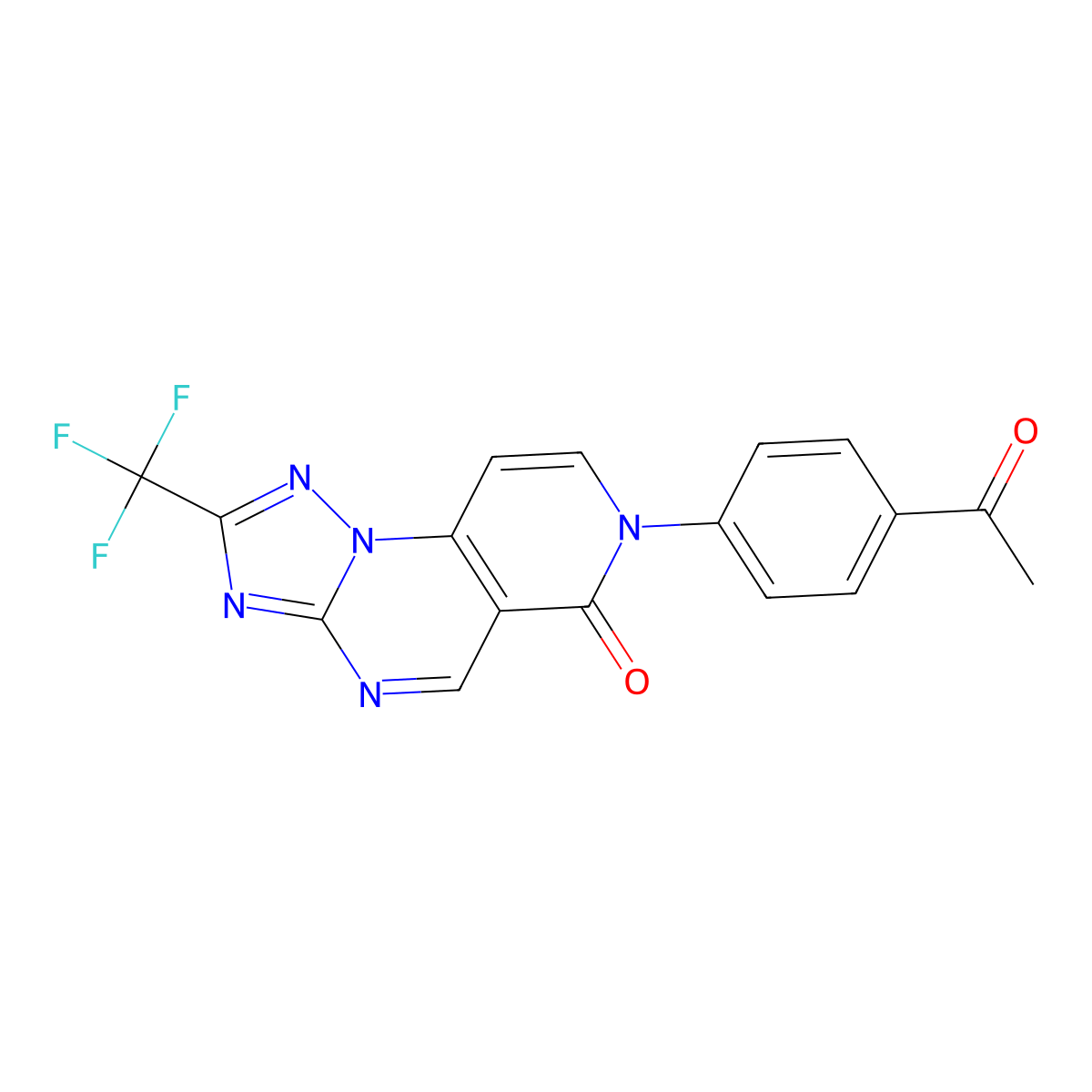 7-(4-acetylphenyl)-2-(trifluoromethyl)pyrido[3,4-e][1,2,4]triazolo[1,5-a]pyrimidin-6(7H)-one molecular structure, CAS 1158324-11-8