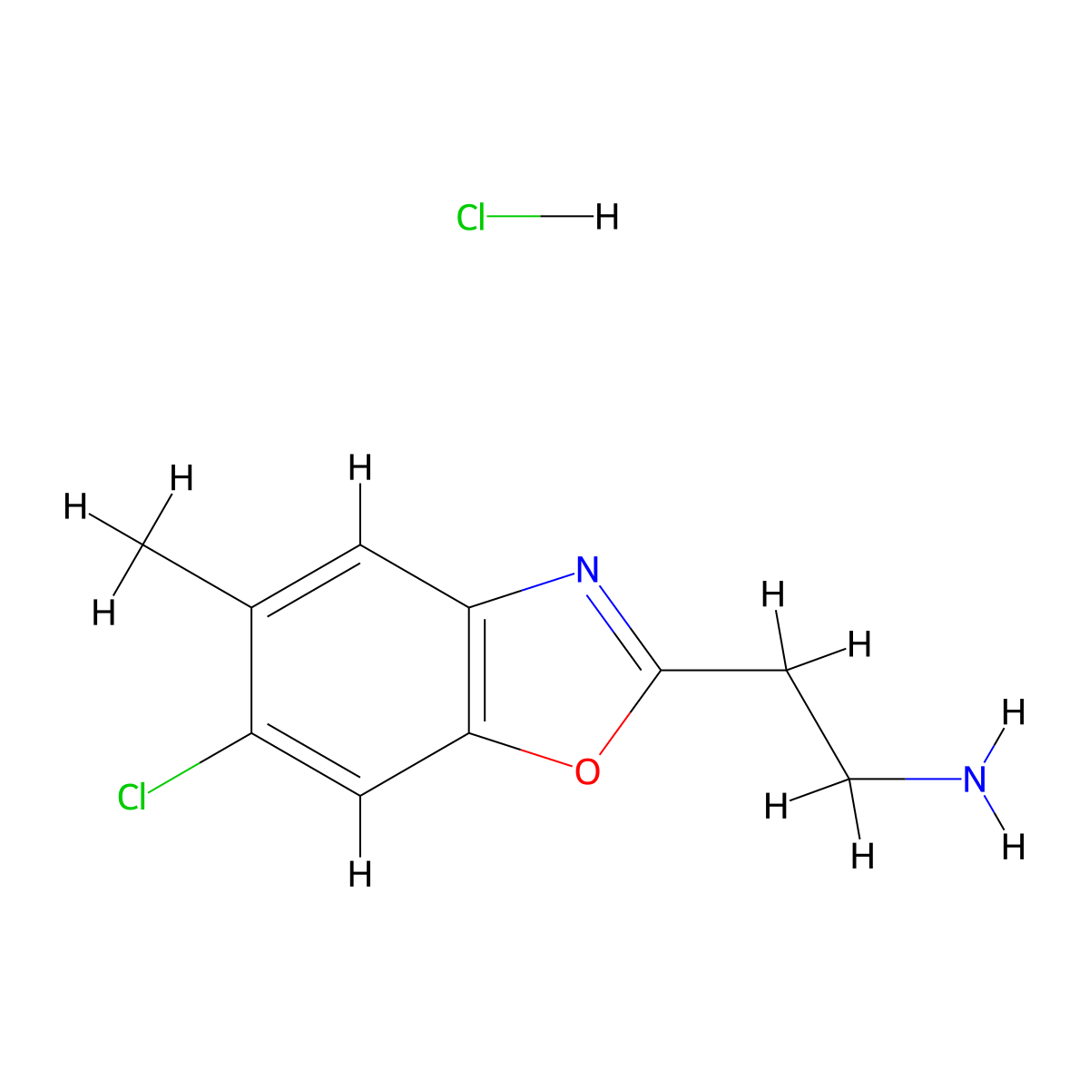 2-(6-Chloro-5-methyl-1,3-benzoxazol-2-YL)-ethanamine hydrochloride molecular structure, CAS 1158324-46-9