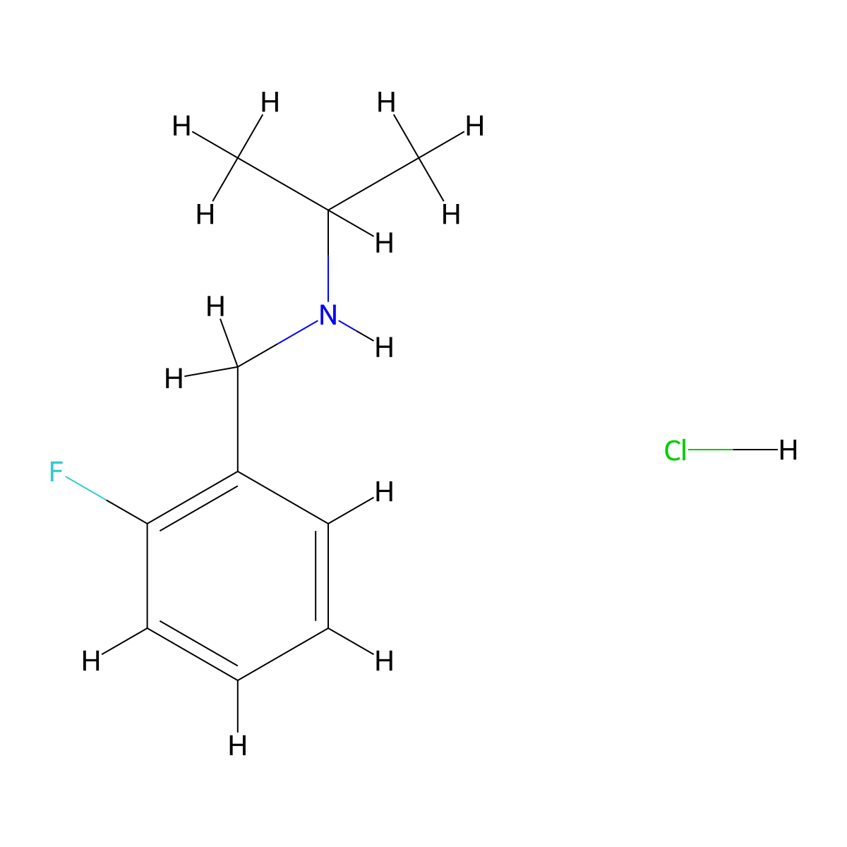 [(2-Fluorophenyl)methyl](propan-2-yl)amine hydrochloride molecular structure, CAS 1158325-86-0
