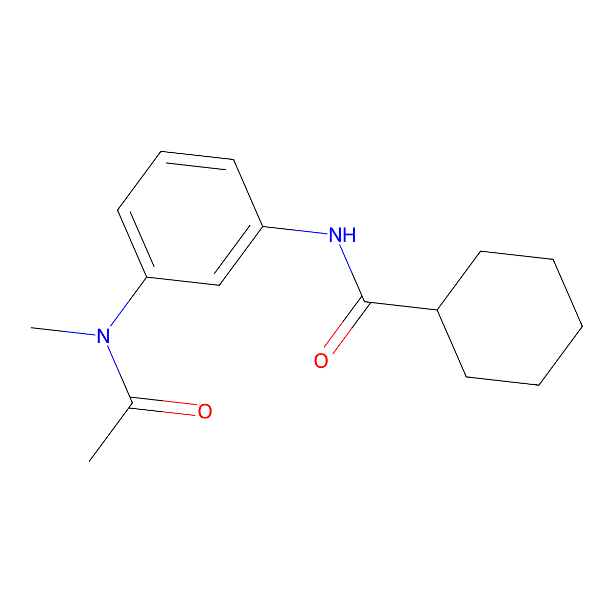 N-{3-[acetyl(methyl)amino]phenyl}cyclohexanecarboxamide molecular structure, CAS 1158325-96-2