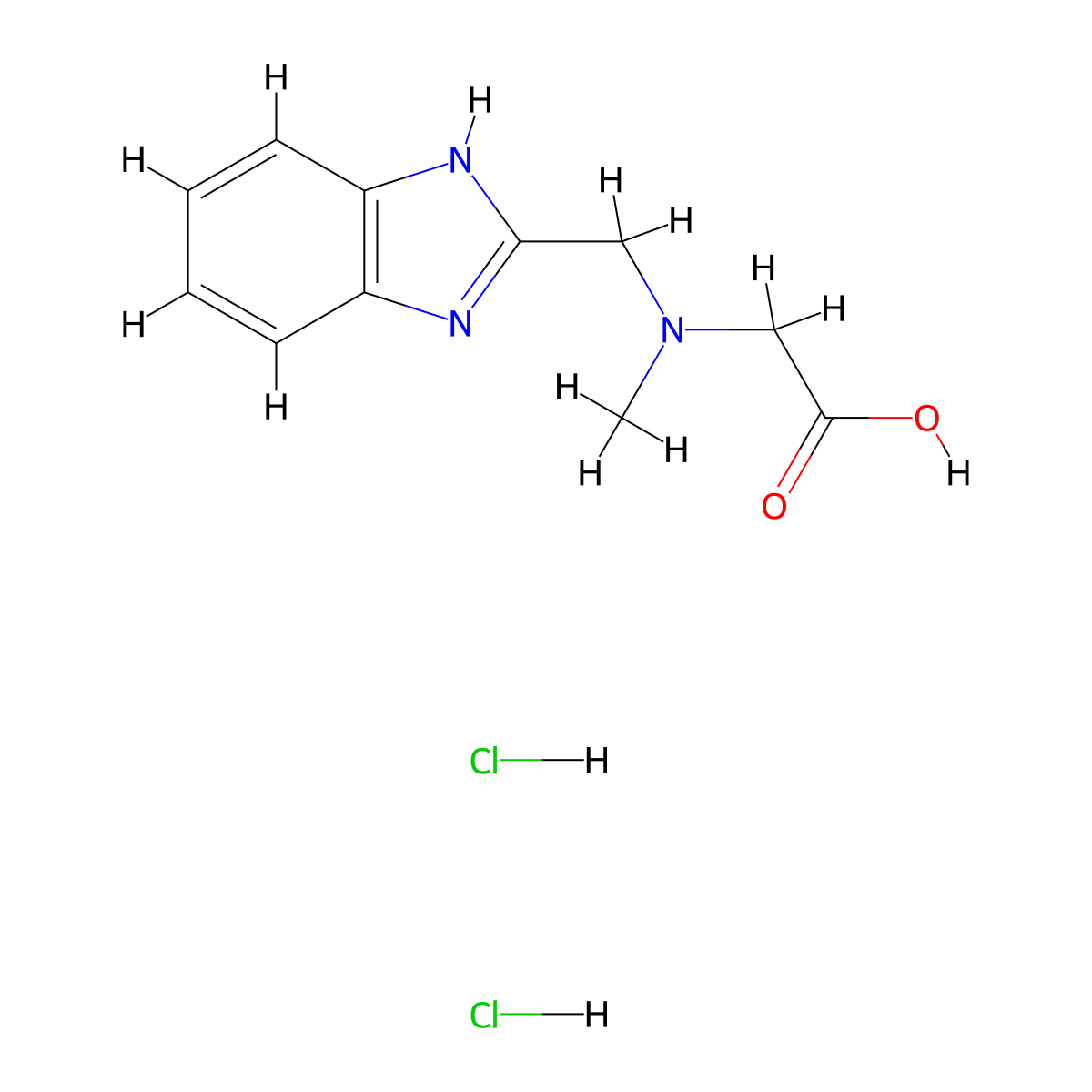[(1h-Benzoimidazol-2-ylmethyl)-methyl-amino]-acetic acid dihydrochloride molecular structure, CAS 1158326-42-1