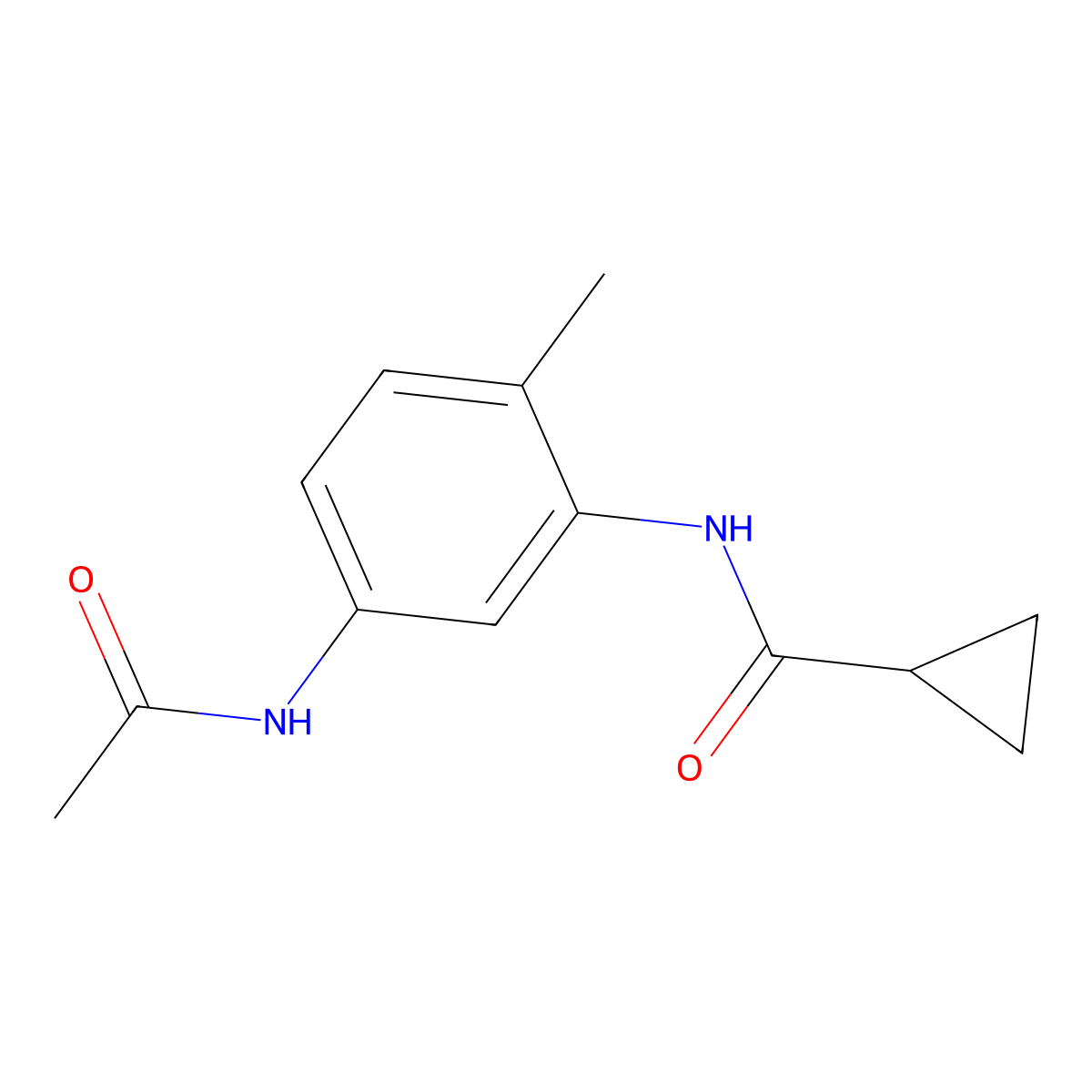 N-[5-(acetylamino)-2-methylphenyl]cyclopropanecarboxamide molecular structure, CAS 1158327-02-6