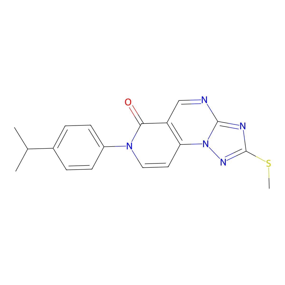 7-(4-isopropylphenyl)-2-(methylthio)pyrido[3,4-e][1,2,4]triazolo[1,5-a]pyrimidin-6(7H)-one molecular structure, CAS 1158327-60-6