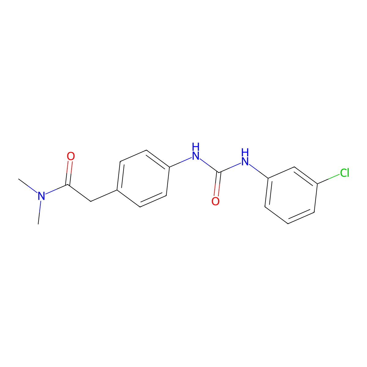 2-(4-{[(3-chloroanilino)carbonyl]amino}phenyl)-N,N-dimethylacetamide molecular structure, CAS 1158328-48-3