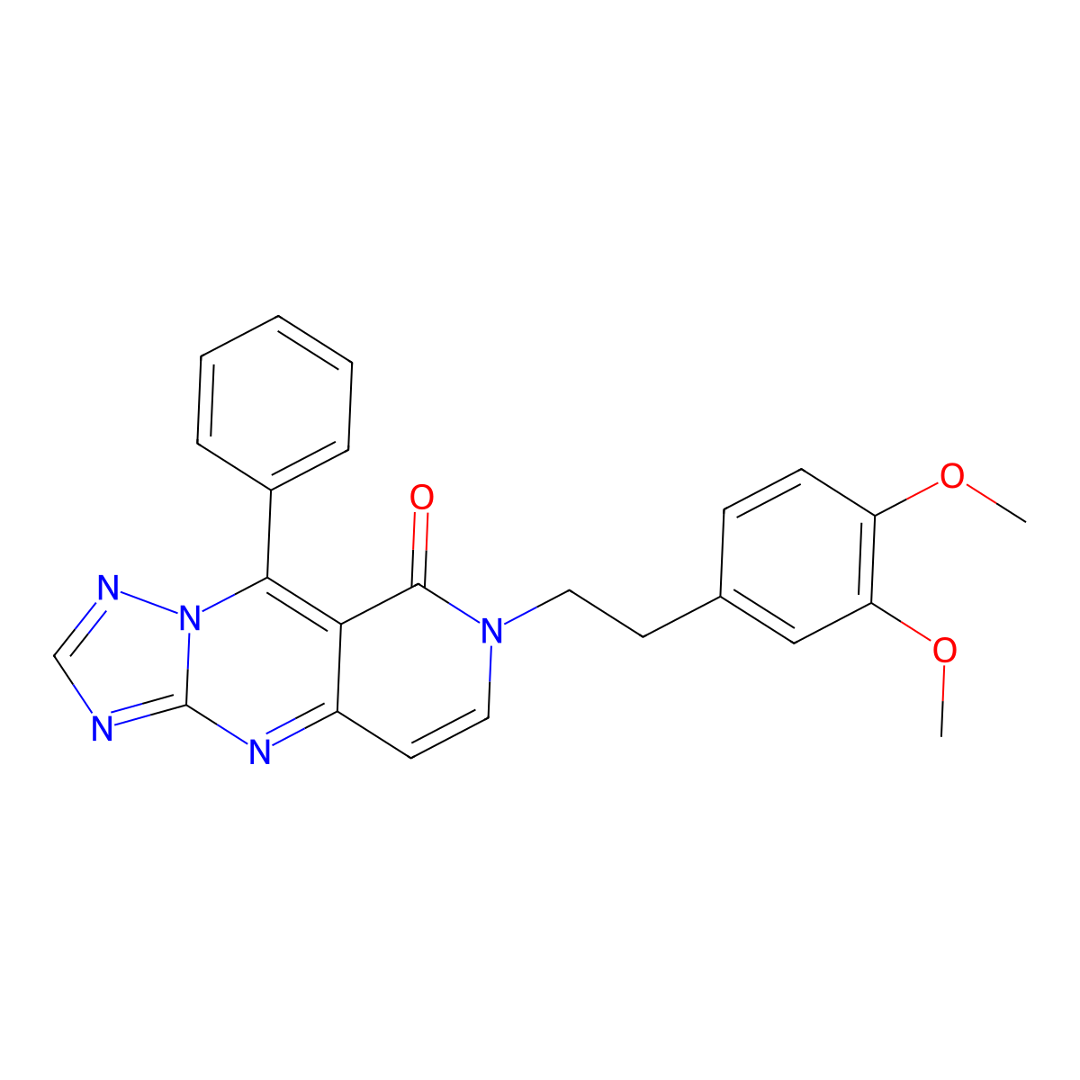 7-[2-(3,4-dimethoxyphenyl)ethyl]-9-phenylpyrido[4,3-d][1,2,4]triazolo[1,5-a]pyrimidin-8(7H)-one molecular structure, CAS 1158330-61-0