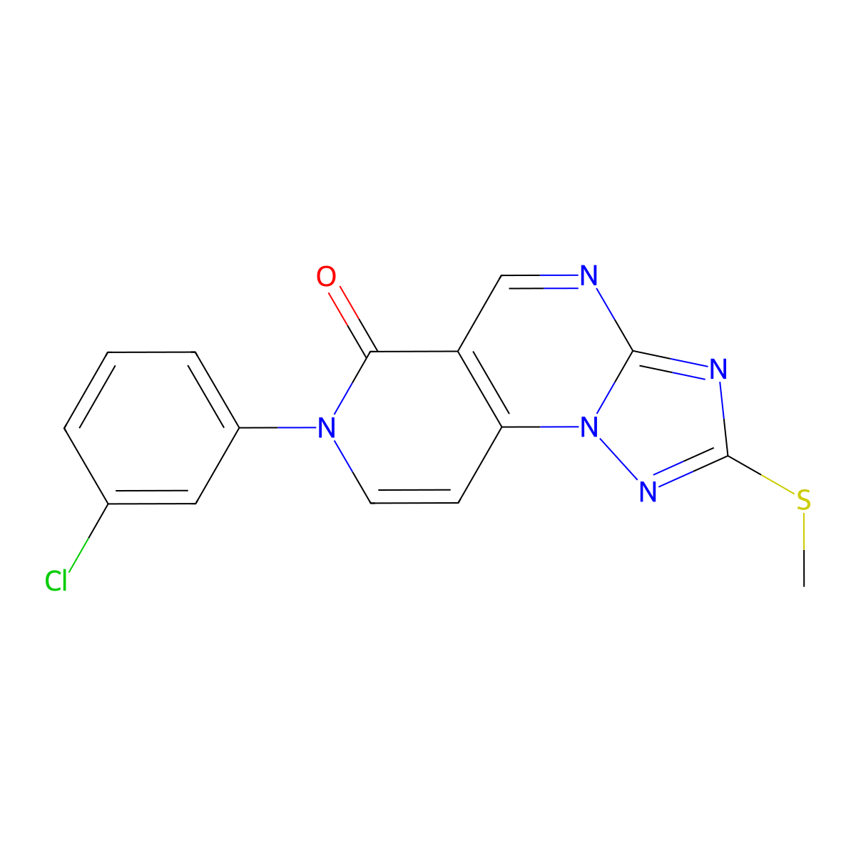 7-(3-chlorophenyl)-2-(methylthio)pyrido[3,4-e][1,2,4]triazolo[1,5-a]pyrimidin-6(7H)-one molecular structure, CAS 1158331-15-7