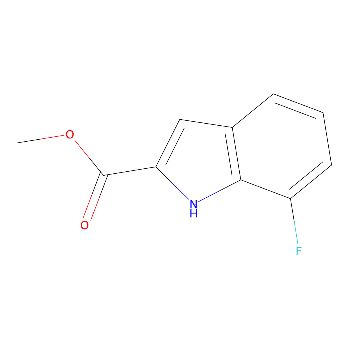 Methyl 7-fluoro-1H-indole-2-carboxylate molecular structure, CAS 1158331-26-0