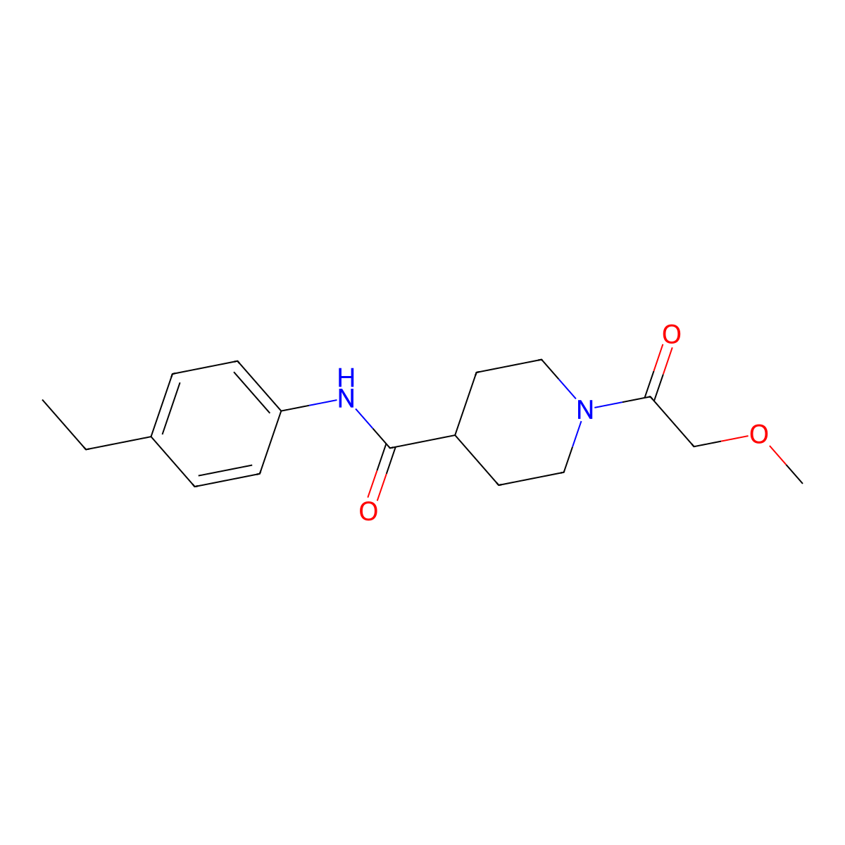 N-(4-ethylphenyl)-1-(methoxyacetyl)piperidine-4-carboxamide molecular structure, CAS 1158331-84-0