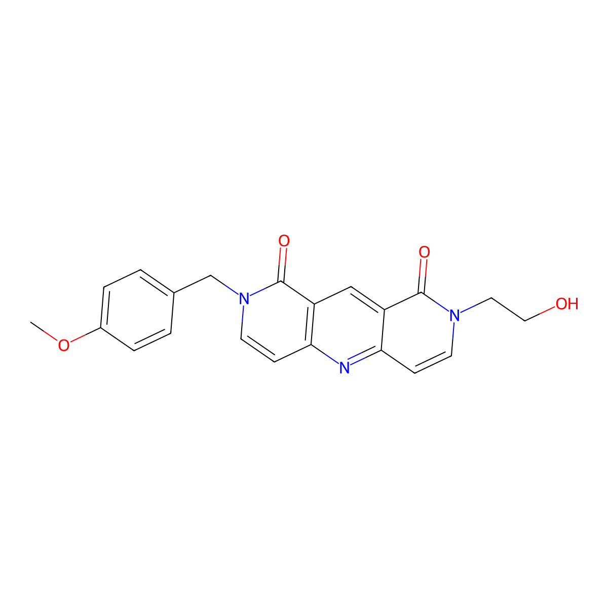 2-(2-hydroxyethyl)-8-(4-methoxybenzyl)pyrido[4,3-b][1,6]naphthyridine-1,9(2H,8H)-dione molecular structure, CAS 1158331-99-7