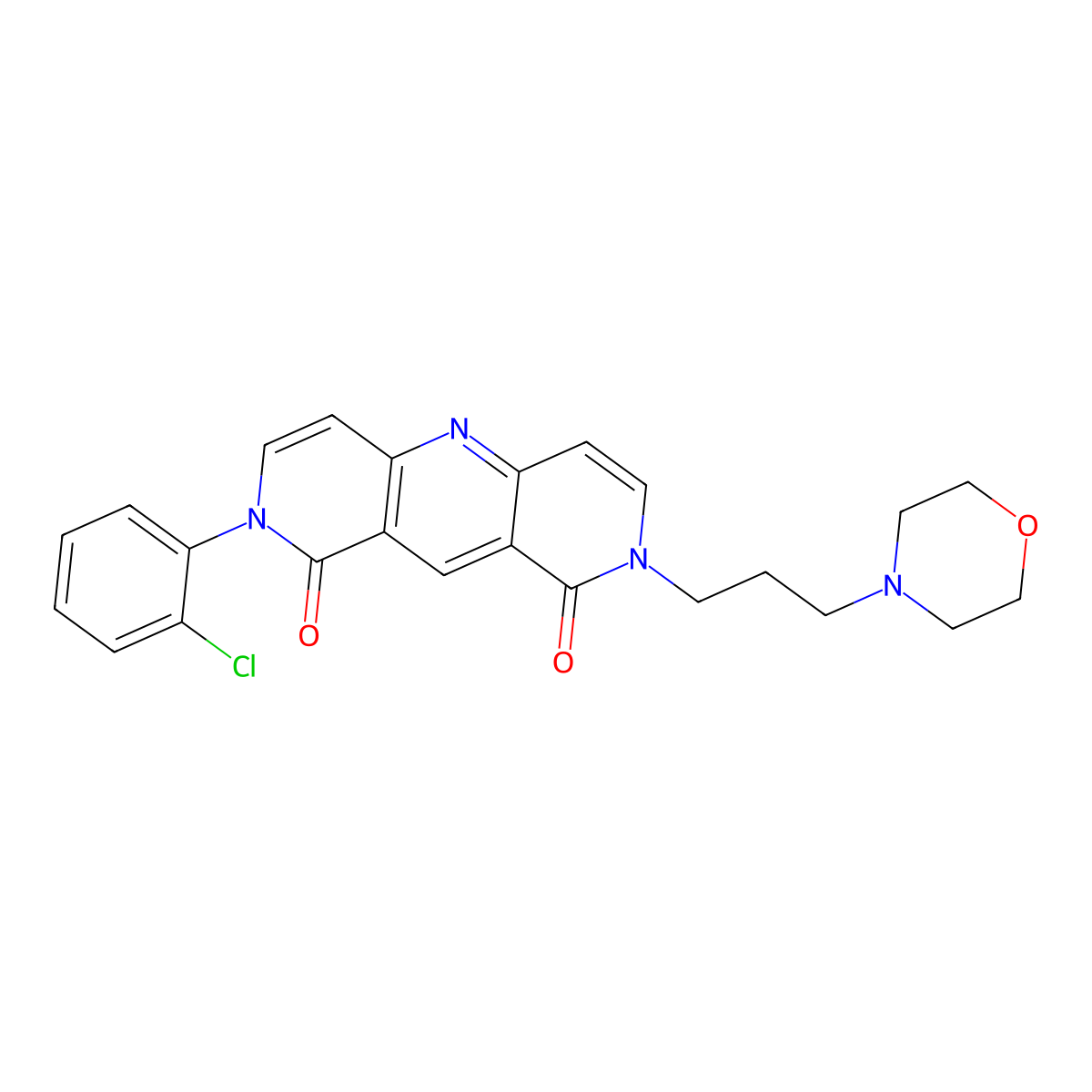 2-(2-chlorophenyl)-8-[3-(morpholin-4-yl)propyl]pyrido[4,3-b][1,6]naphthyridine-1,9(2H,8H)-dione molecular structure, CAS 1158335-92-2