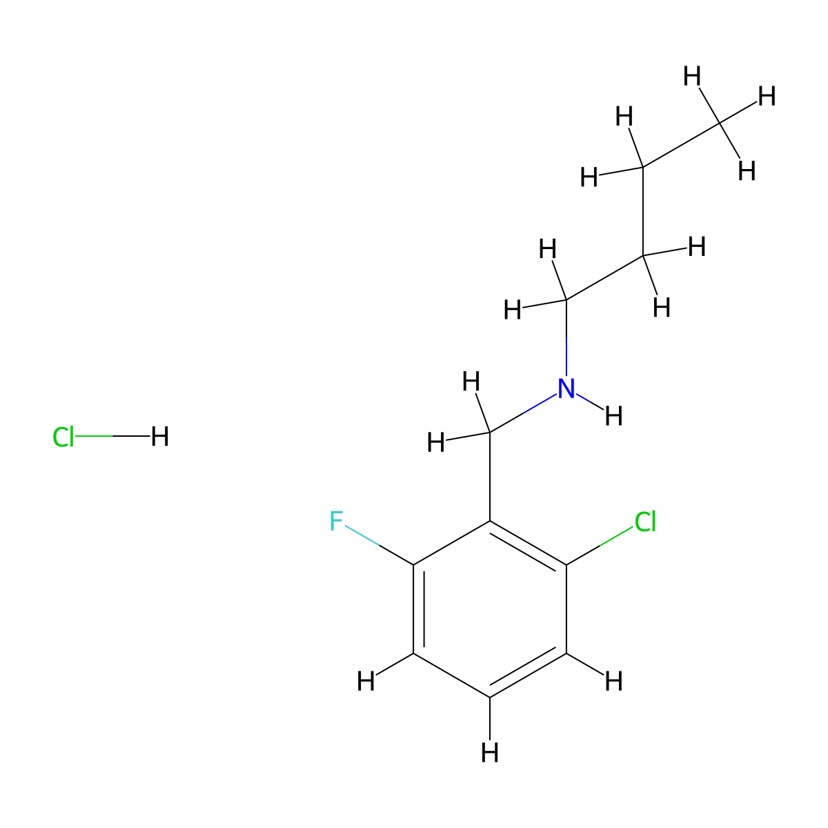 Butyl[(2-chloro-6-fluorophenyl)methyl]amine hydrochloride molecular structure, CAS 1158336-97-0