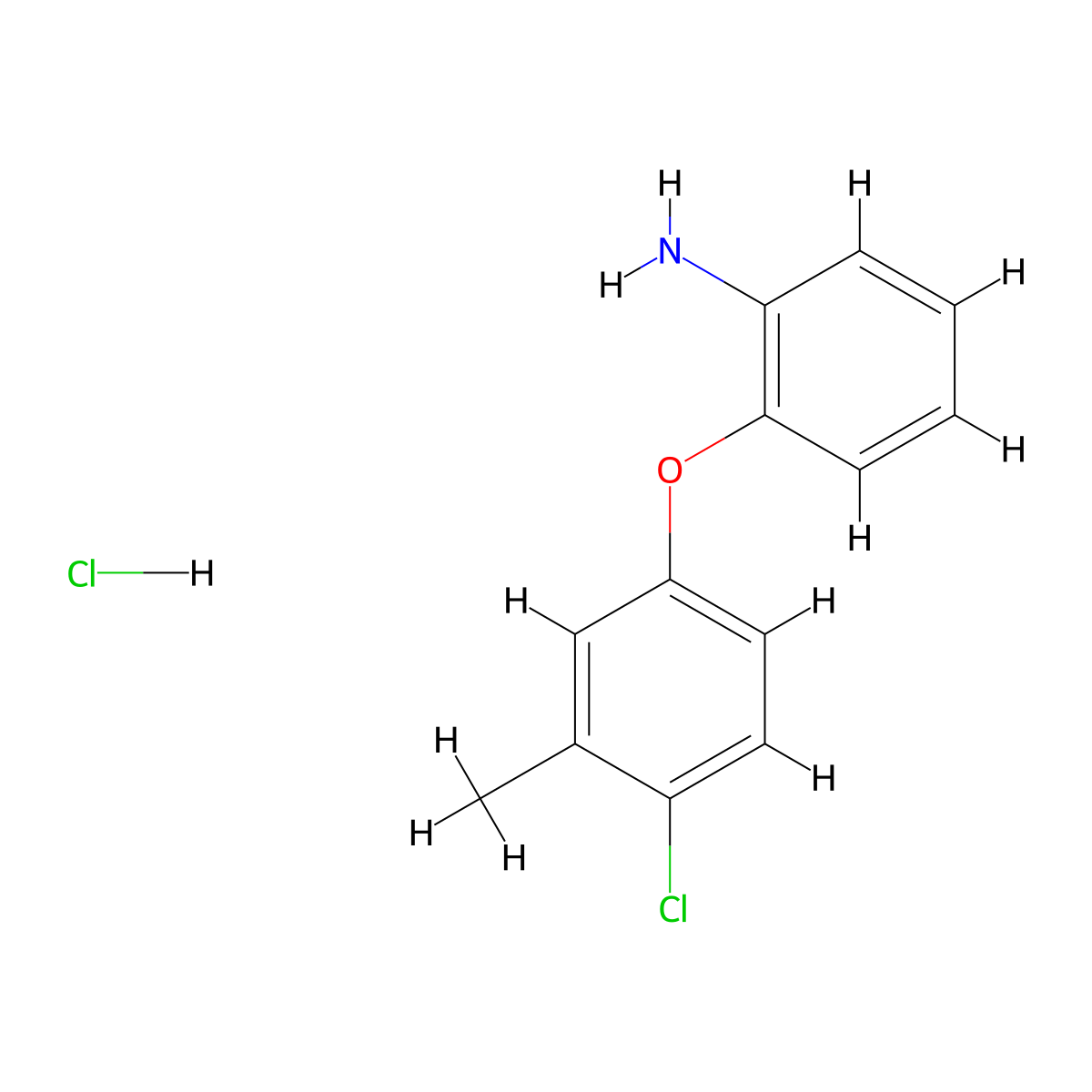 2-(4-Chloro-3-methylphenoxy)aniline hydrochloride molecular structure, CAS 1158337-08-6