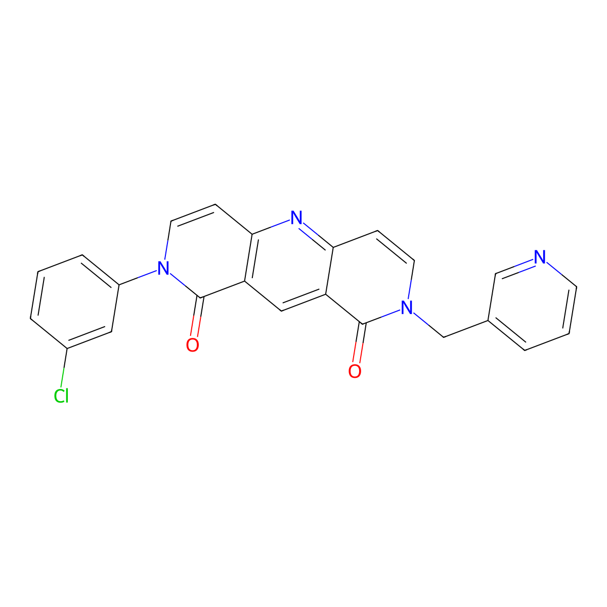 2-(3-chlorophenyl)-8-(3-pyridylmethyl)pyrido[4,3-b][1,6]naphthyridine-1,9(2H,8H)-dione molecular structure, CAS 1158338-09-0
