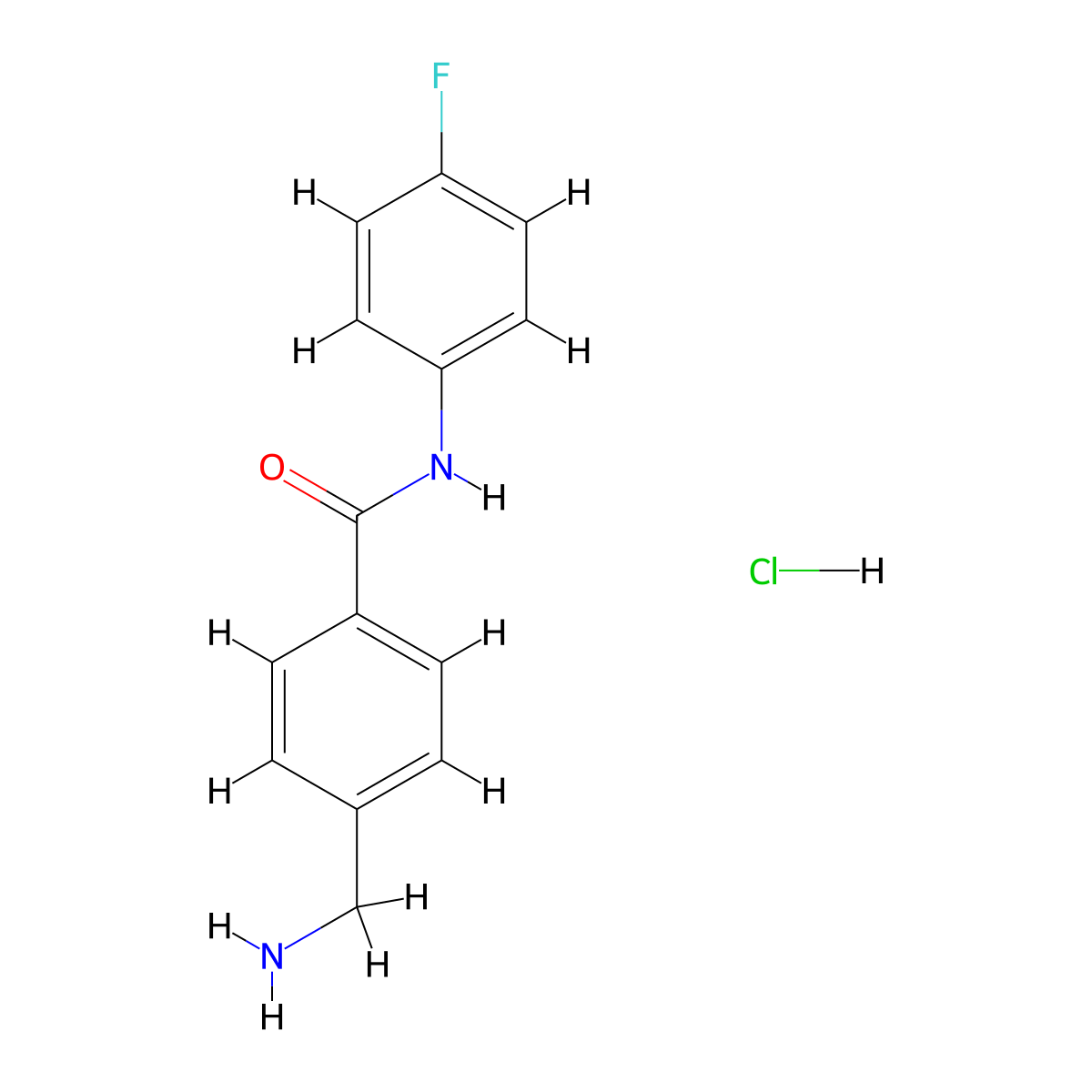 4-(aminomethyl)-N-(4-fluorophenyl)benzamide hydrochloride molecular structure, CAS 1158340-06-7