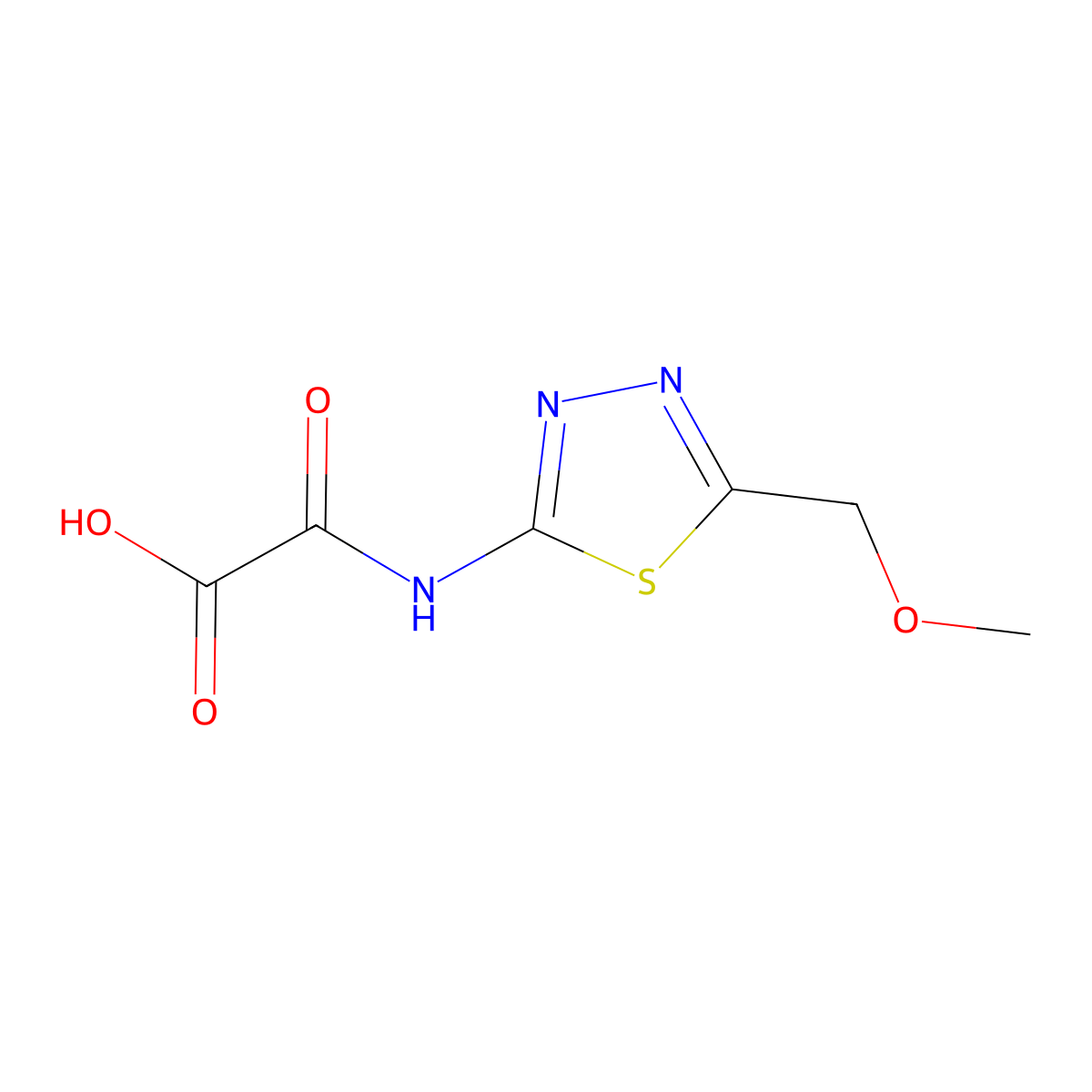 {[5-(Methoxymethyl)-1,3,4-thiadiazol-2-yl]amino}(oxo)acetic acid molecular structure, CAS 1158341-56-0