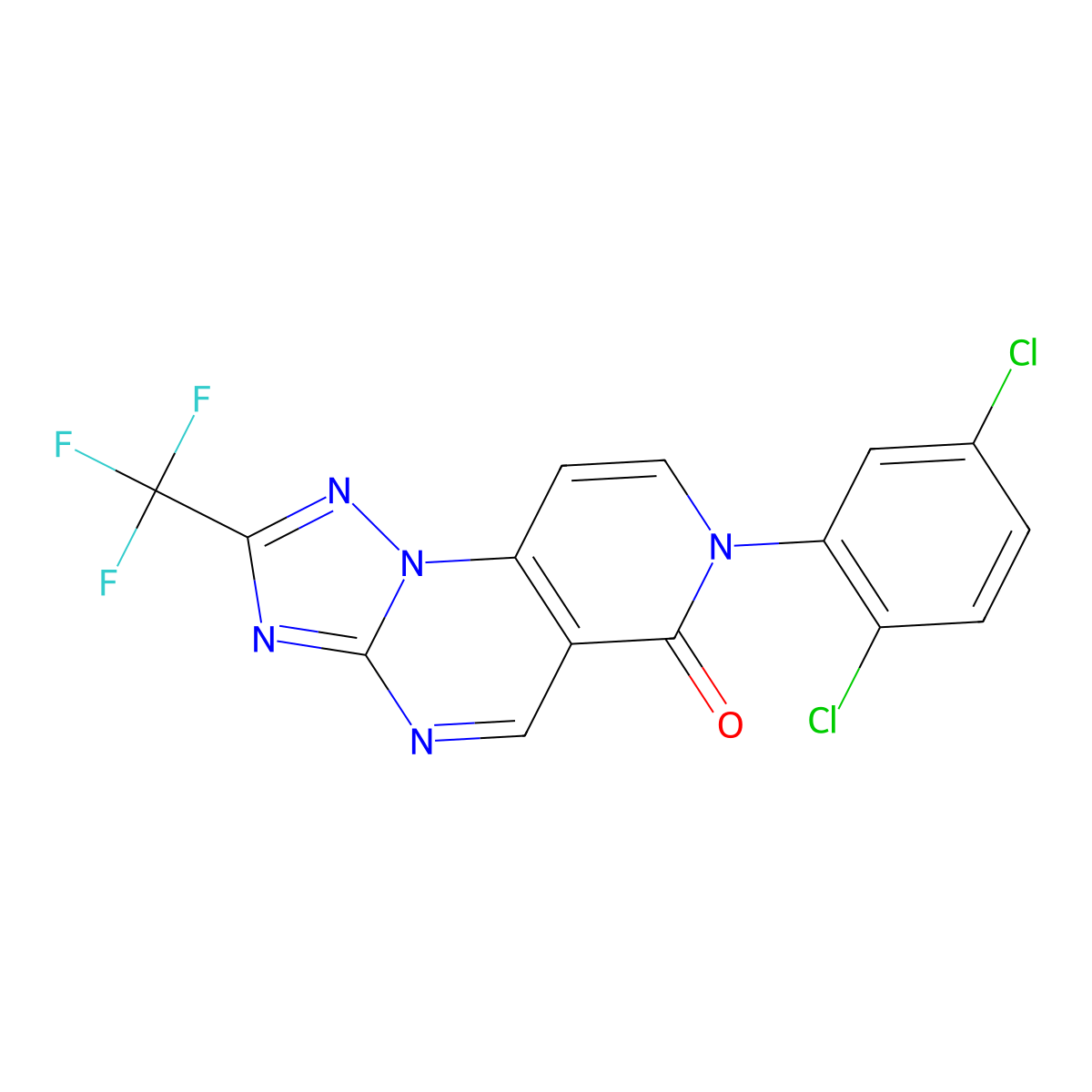 7-(2,5-dichlorophenyl)-2-(trifluoromethyl)pyrido[3,4-e][1,2,4]triazolo[1,5-a]pyrimidin-6(7H)-one molecular structure, CAS 1158342-20-1